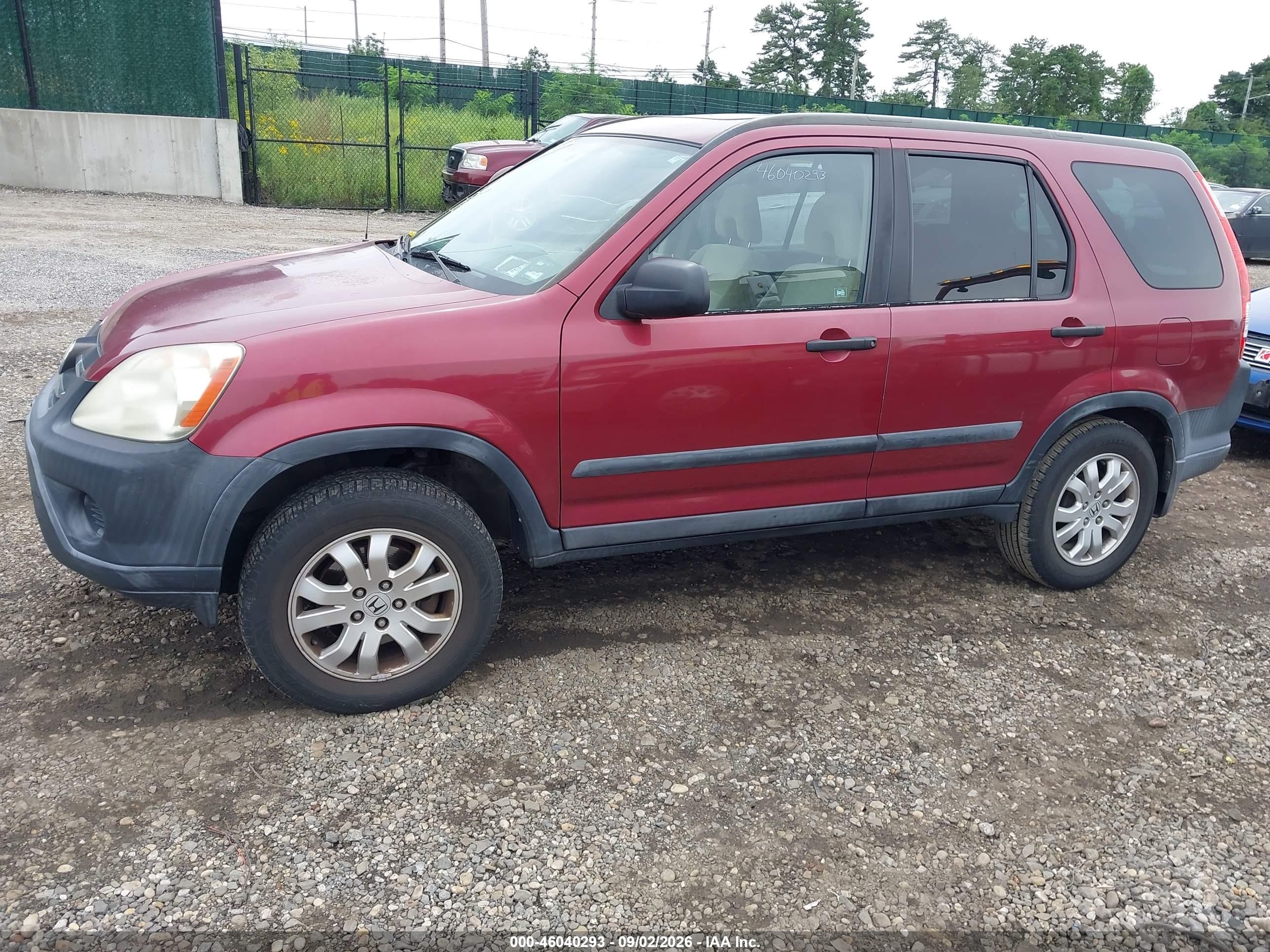 2005 Honda Cr-v Ex Burgundy vin: SHSRD78805U334173