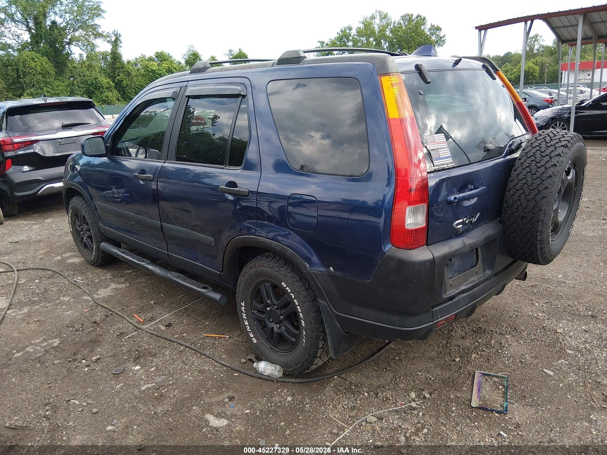 2002 Honda Cr-v Ex Blue vin: SHSRD78812U004702