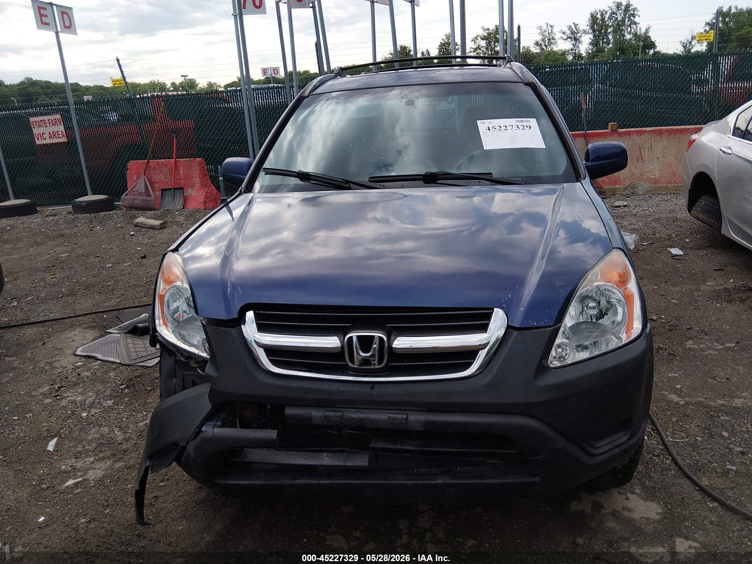 2002 Honda Cr-v Ex Blue vin: SHSRD78812U004702