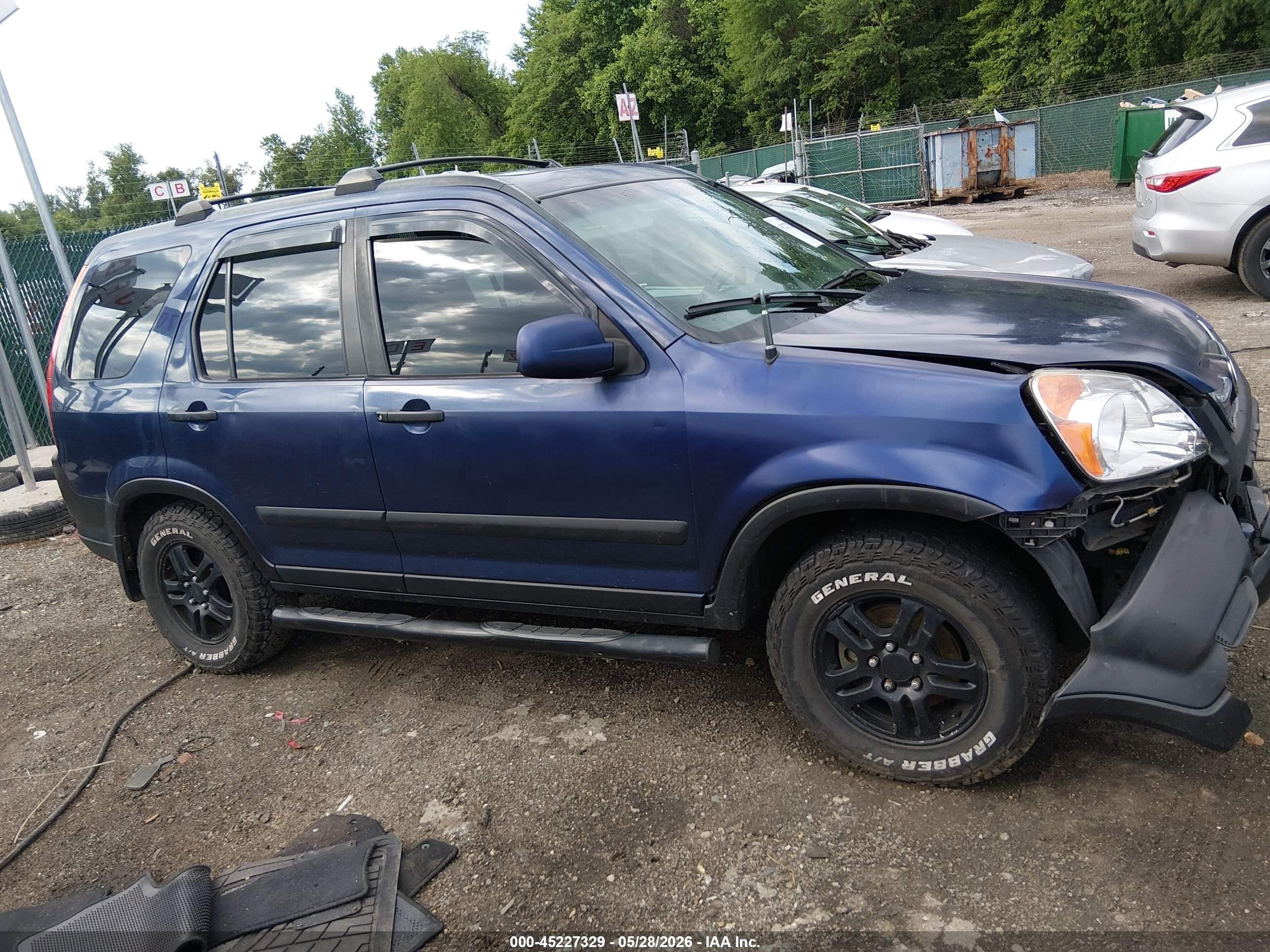 2002 Honda Cr-v Ex Blue vin: SHSRD78812U004702