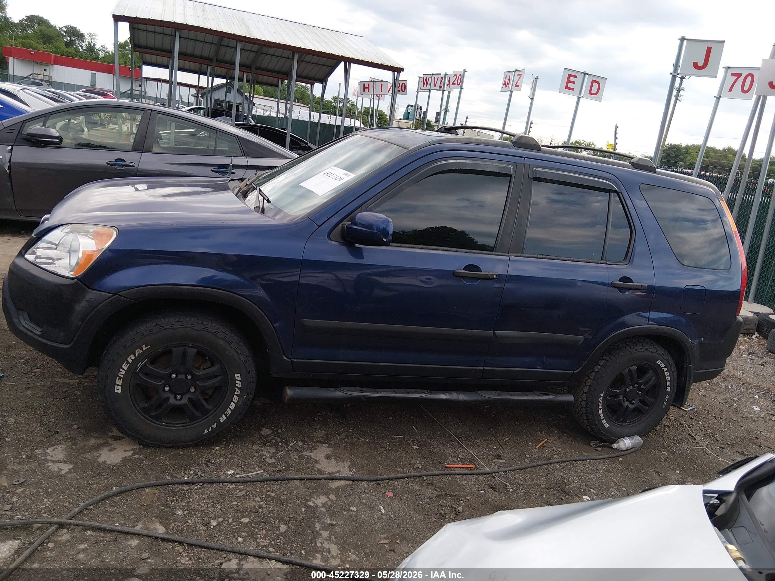 2002 Honda Cr-v Ex Blue vin: SHSRD78812U004702