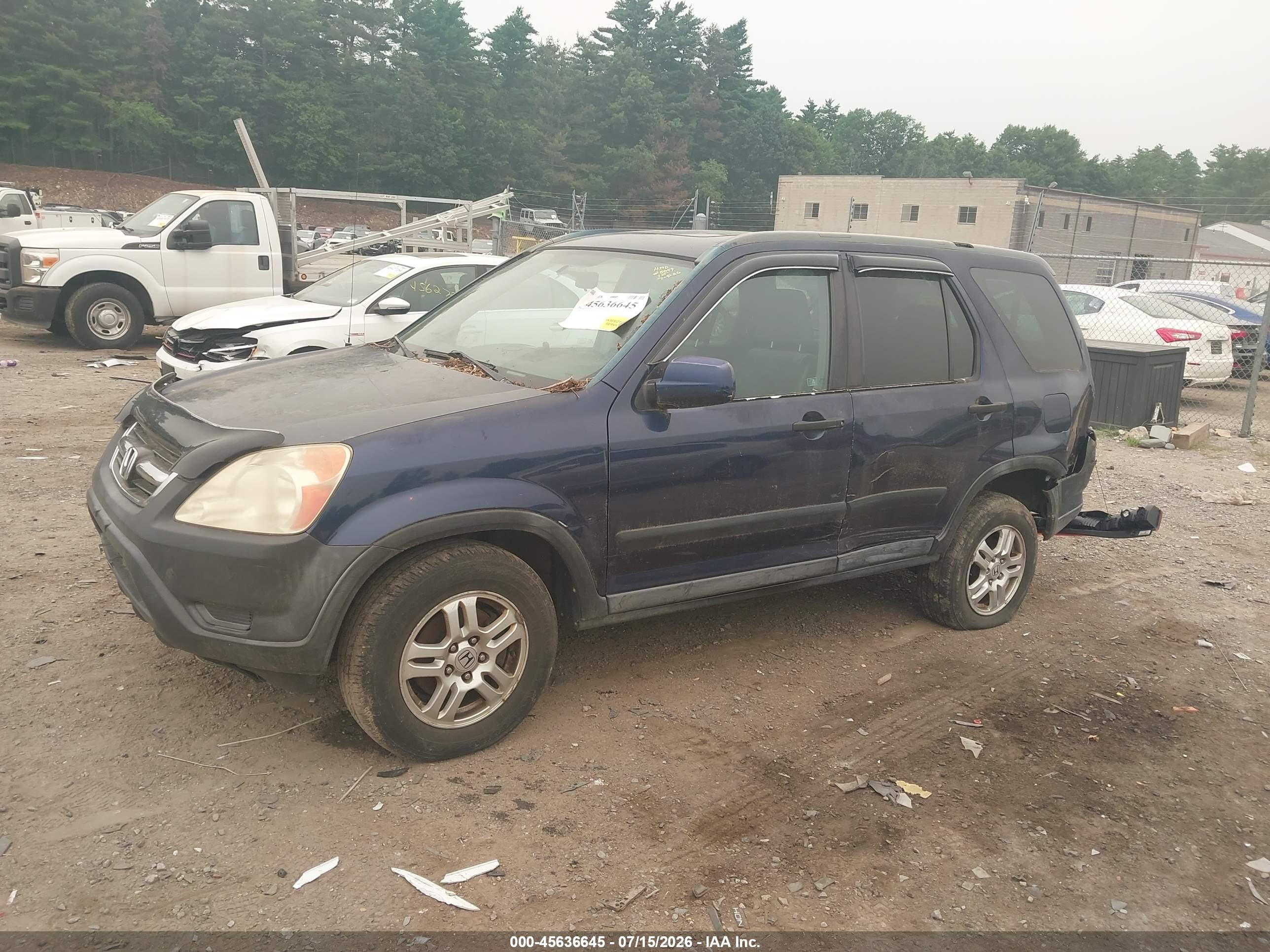 2004 Honda Cr-v Ex Blue vin: SHSRD78814U244237