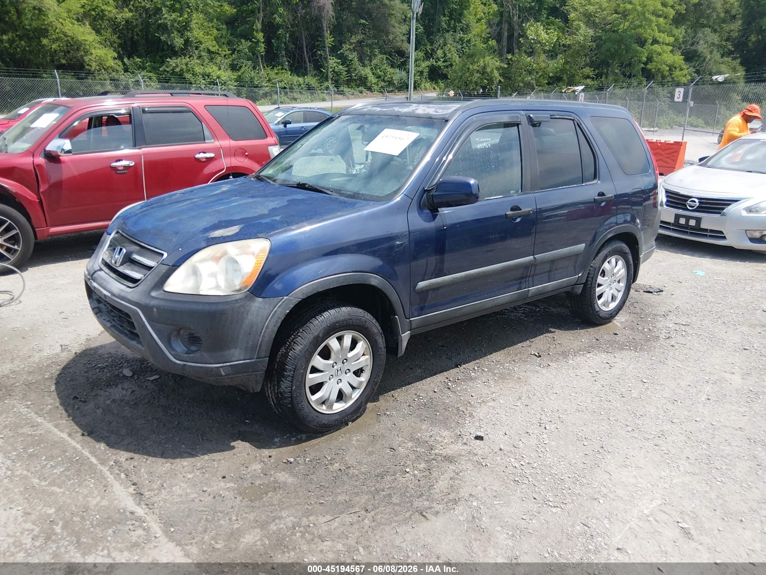 2006 Honda Cr-v Ex Dark Blue vin: SHSRD78816U422960