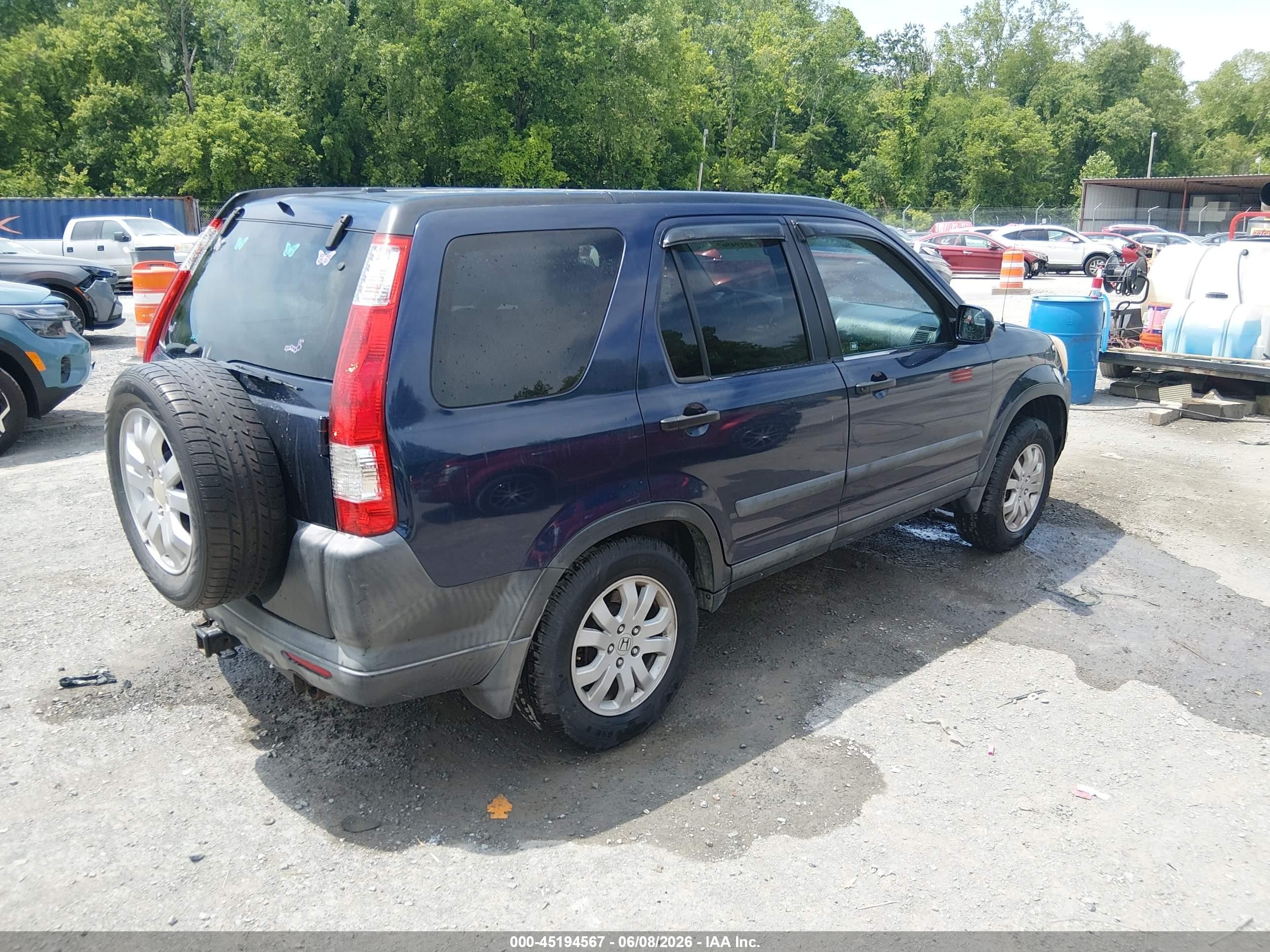 2006 Honda Cr-v Ex Dark Blue vin: SHSRD78816U422960