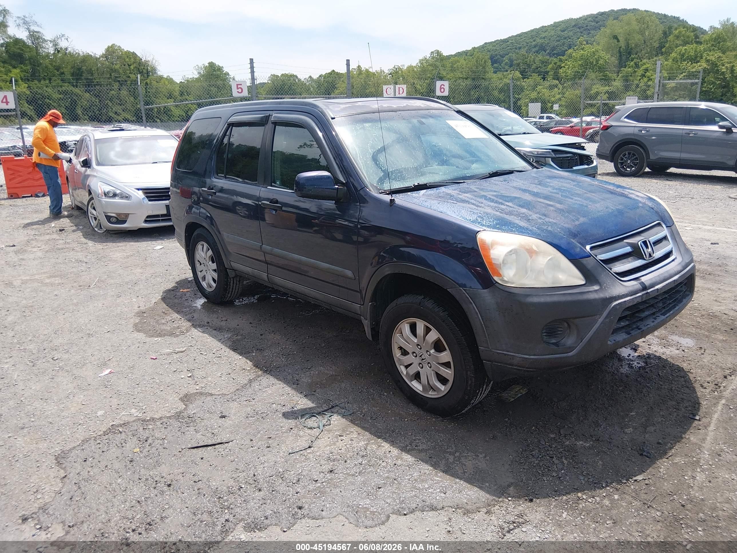 2006 Honda Cr-v Ex Dark Blue vin: SHSRD78816U422960