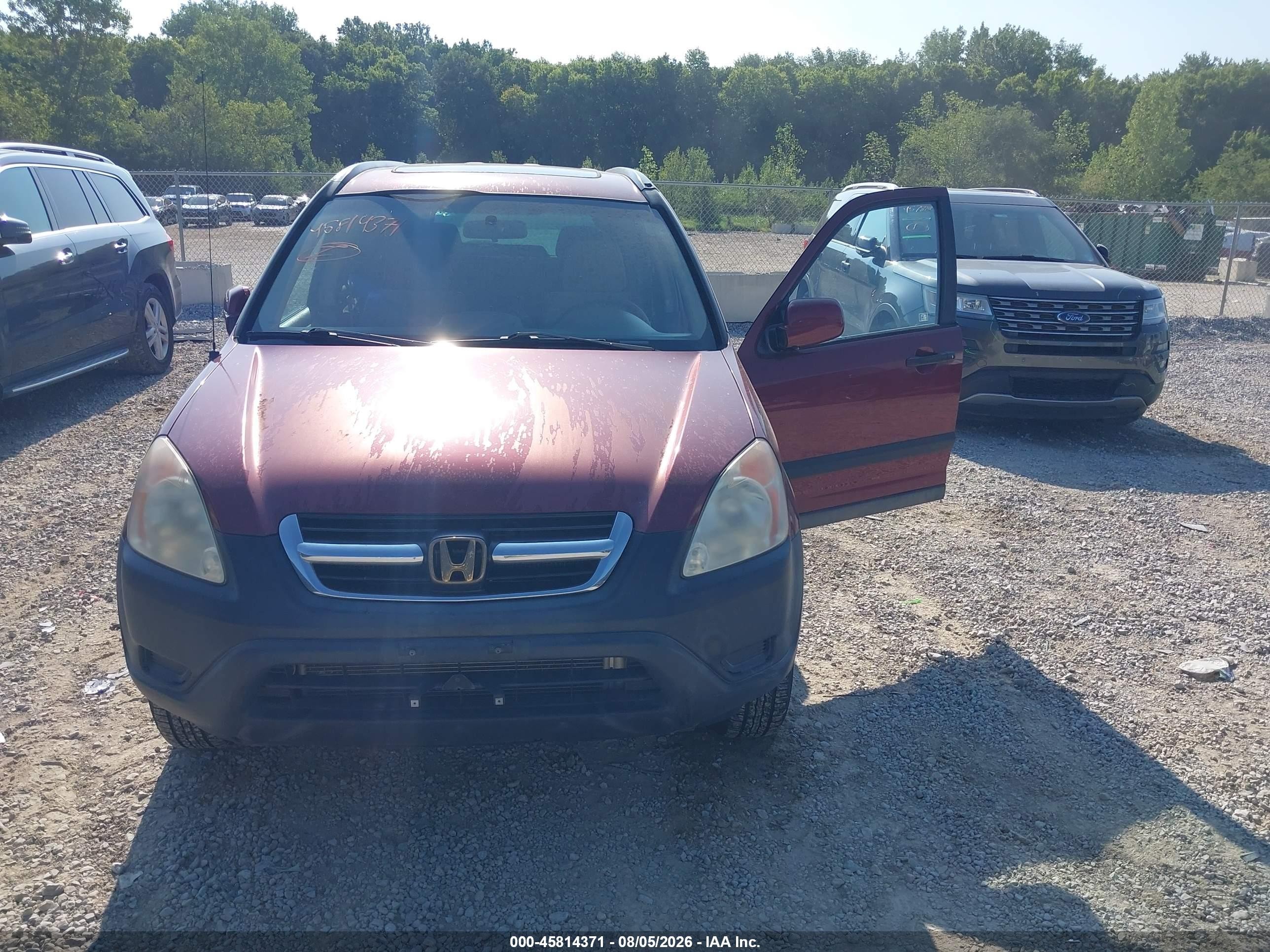 2003 Honda Cr-v Ex Burgundy vin: SHSRD78823U123991