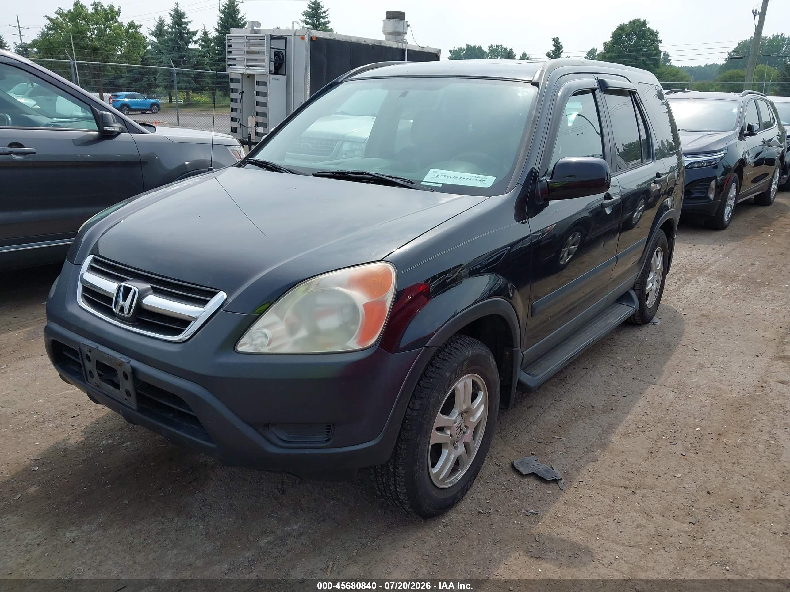 2003 Honda Cr-v Ex Black vin: SHSRD78823U155372