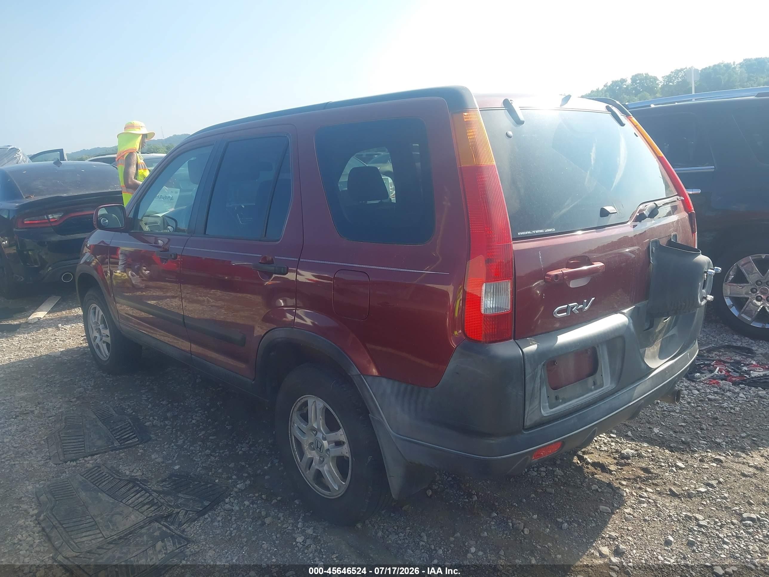 2003 Honda Cr-v Ex Red vin: SHSRD78823U157431