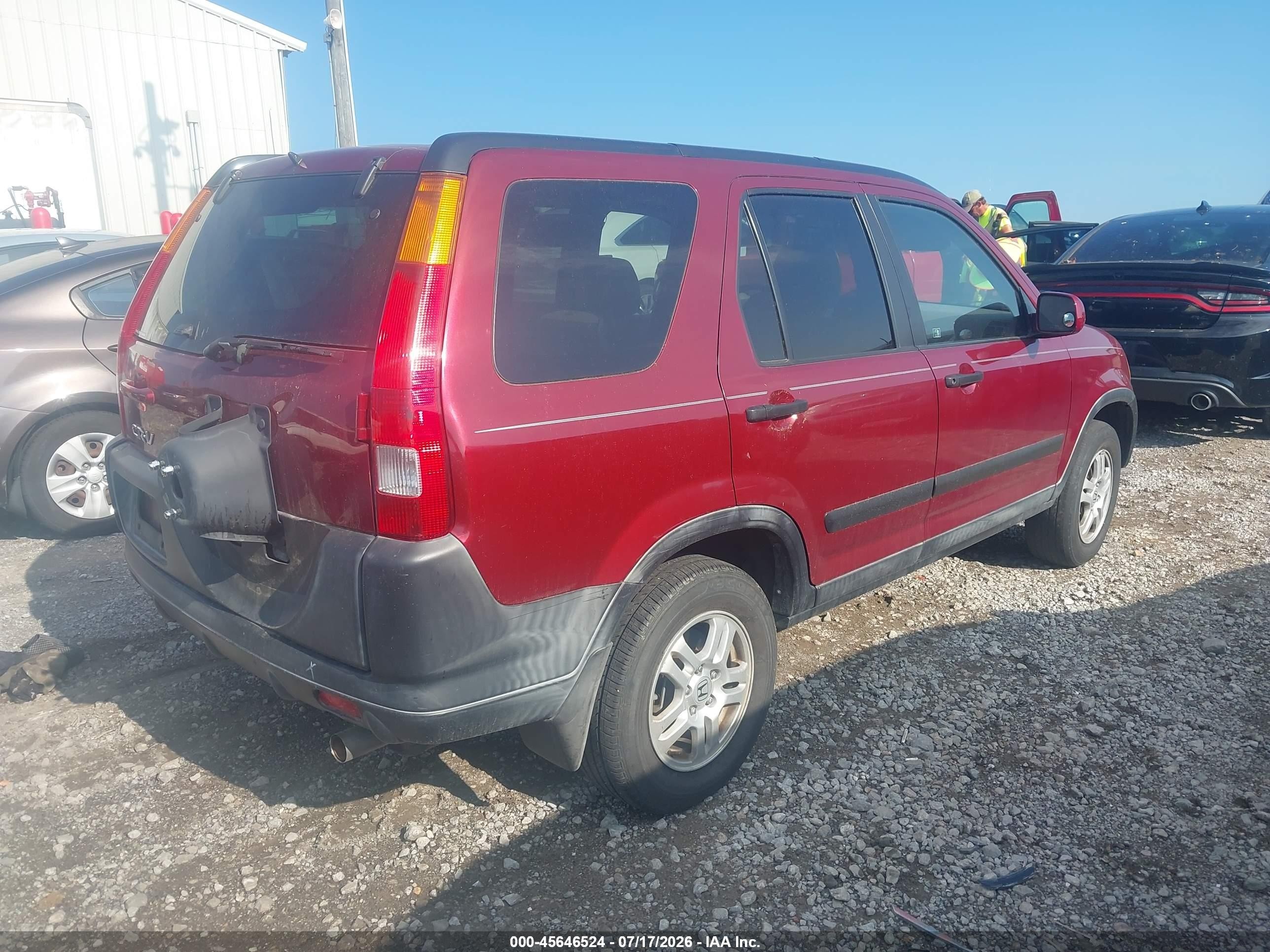 2003 Honda Cr-v Ex Red vin: SHSRD78823U157431