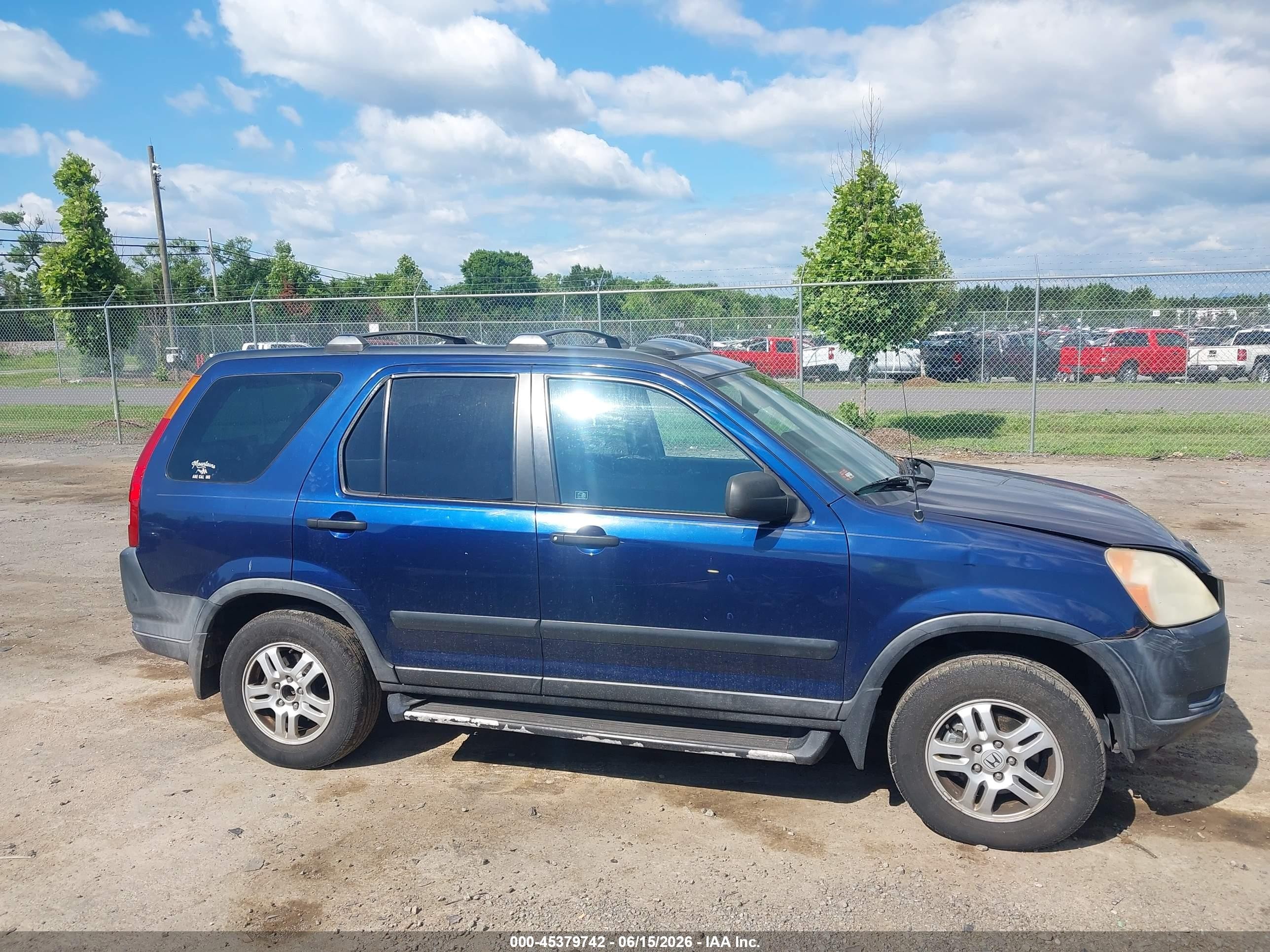 2004 Honda Cr-v Ex Blue vin: SHSRD78824U202076