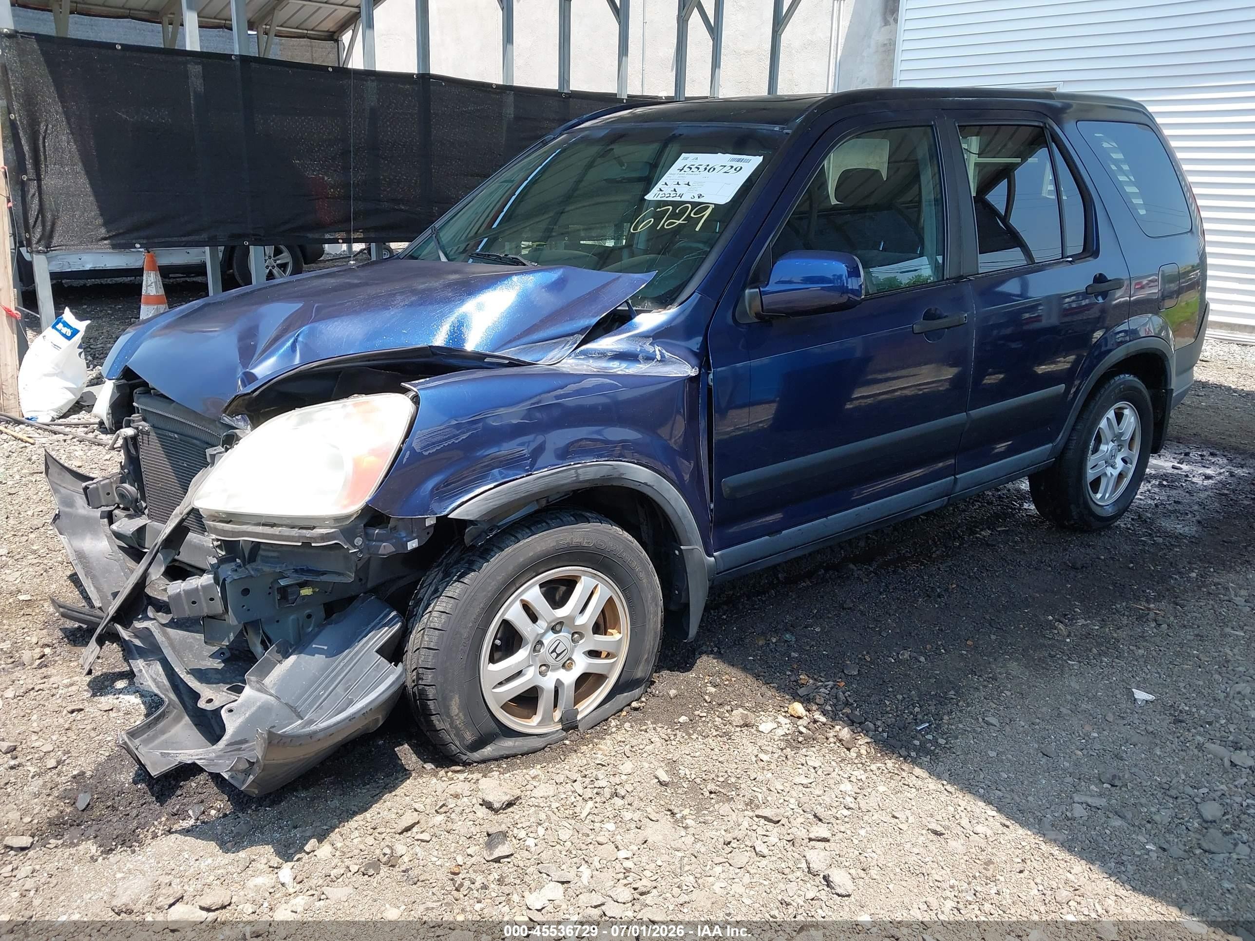 2004 Honda Cr-v Ex Blue vin: SHSRD78824U255523