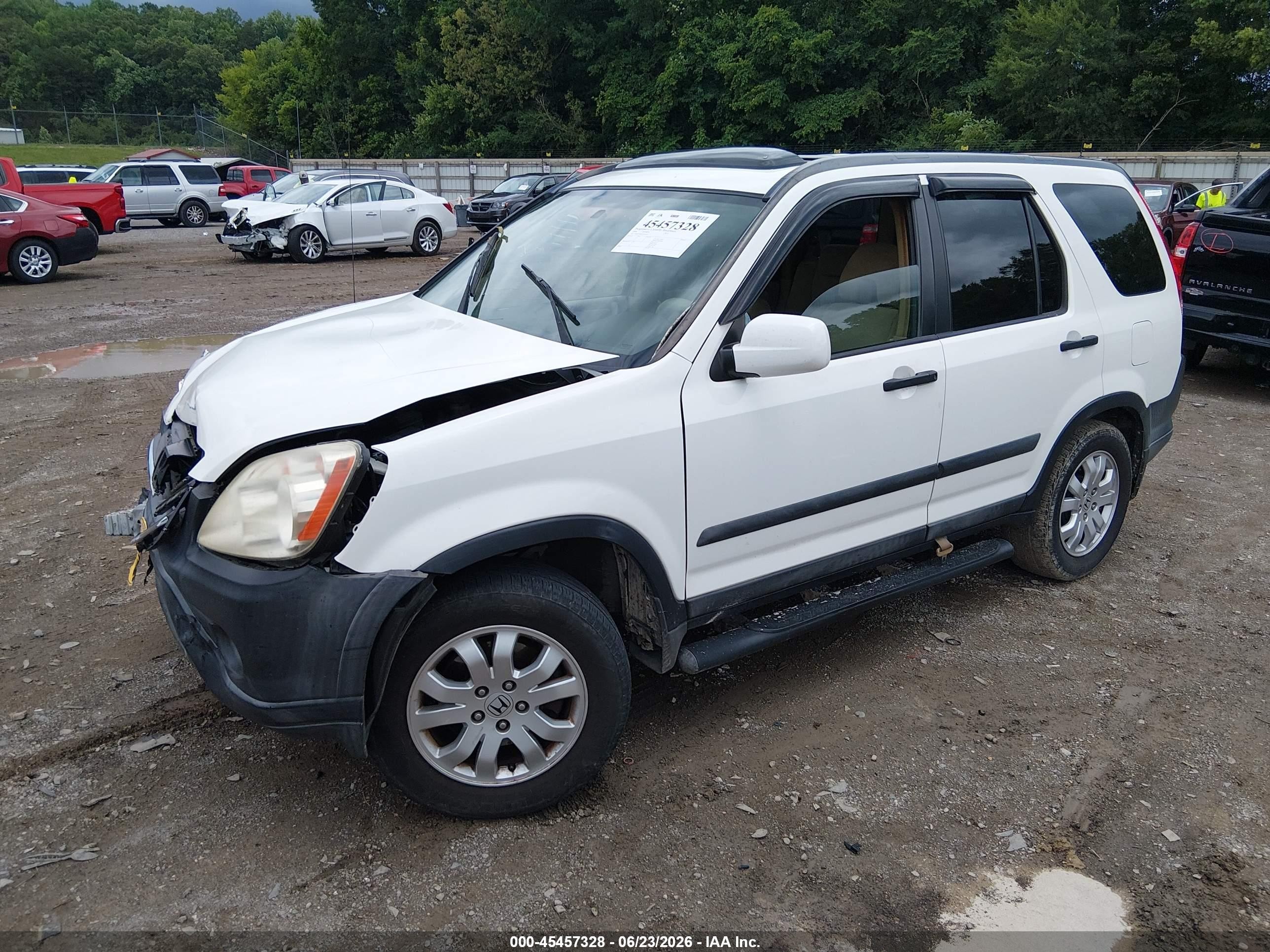 2006 Honda Cr-v Ex White vin: SHSRD78826U424927