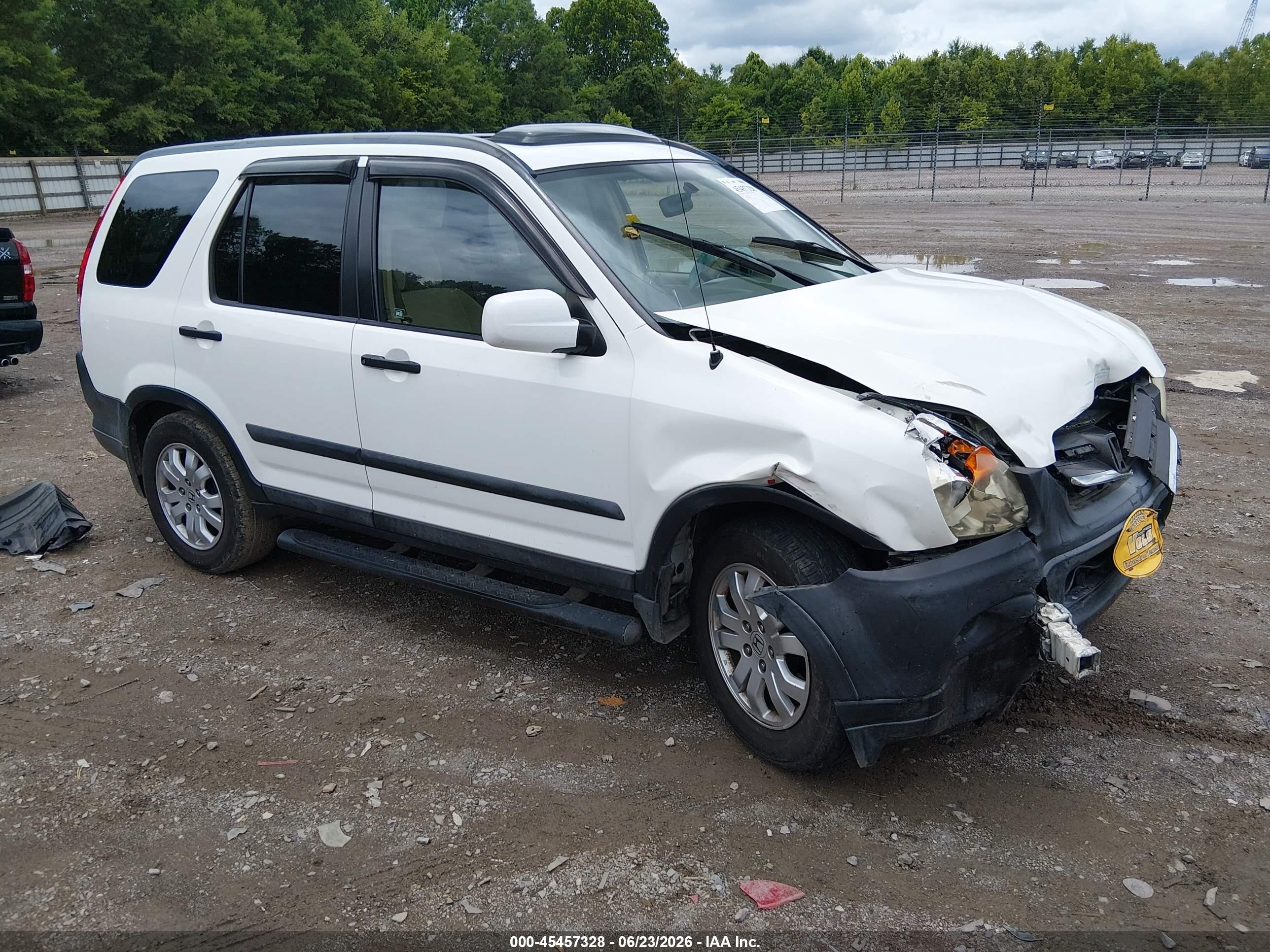 2006 Honda Cr-v Ex White vin: SHSRD78826U424927
