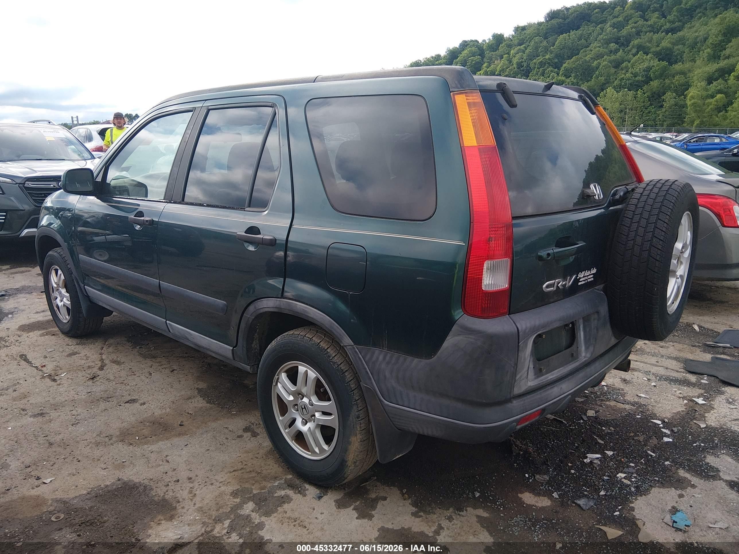 2002 Honda Cr-v Ex Зеленый vin: SHSRD78832U012347