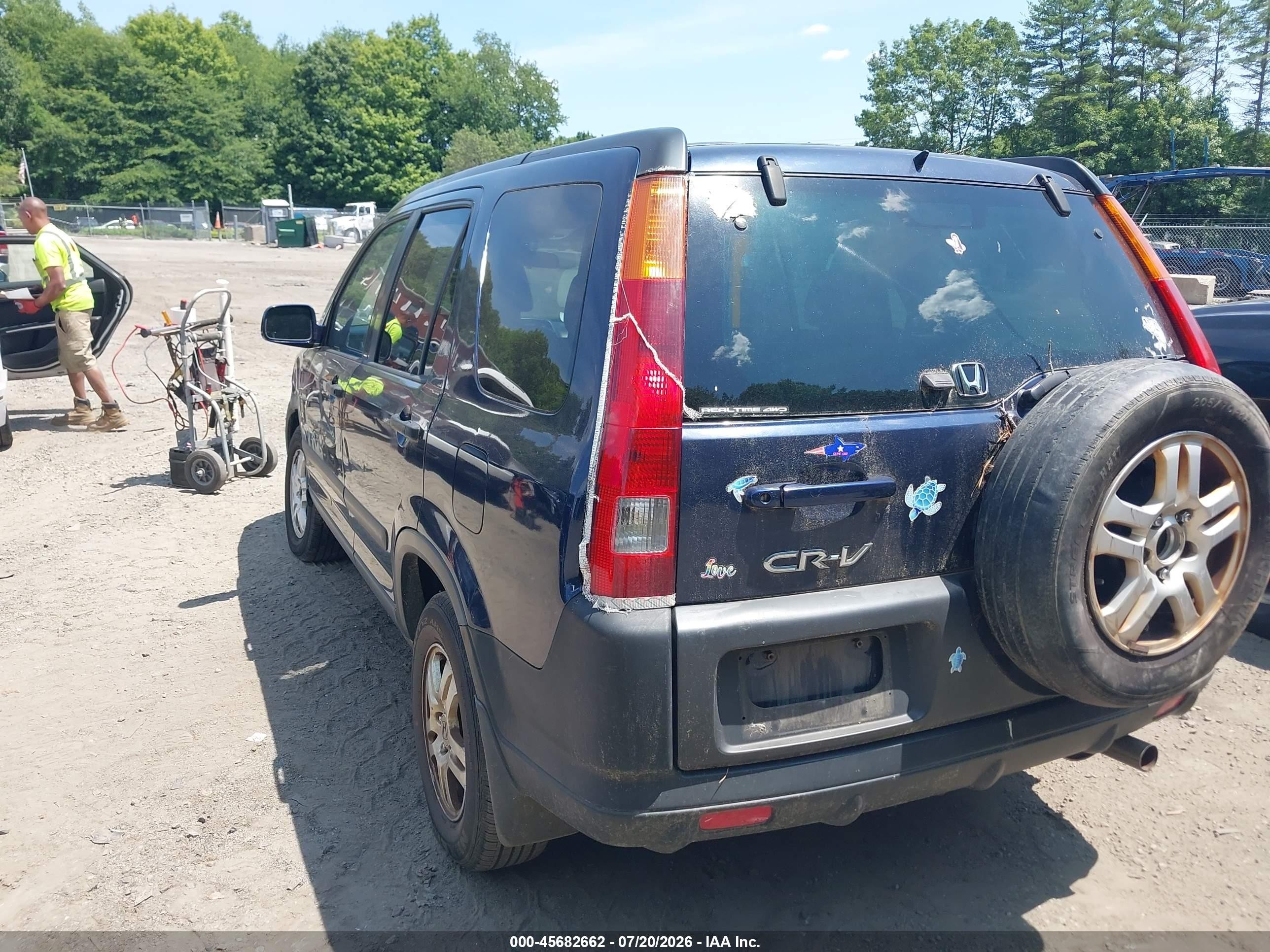 2003 Honda Cr-v Ex Blue vin: SHSRD78833U152142