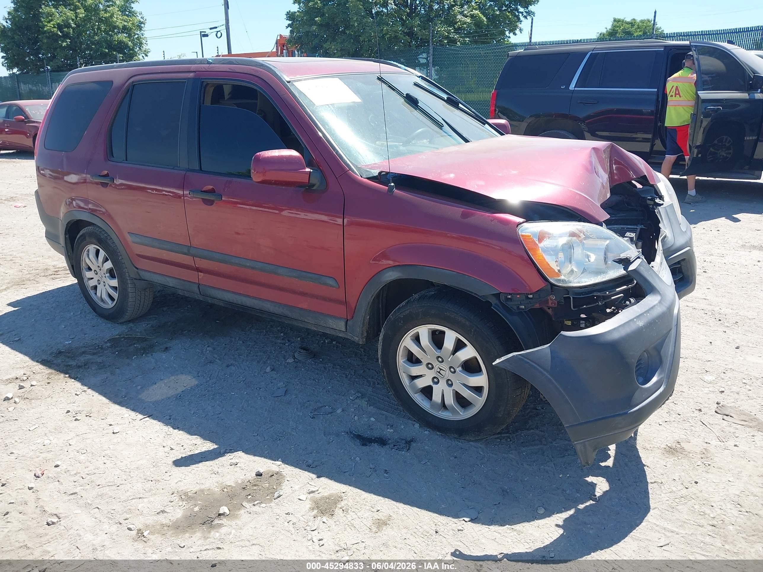 2006 Honda Cr-v Ex Red vin: SHSRD78836U400409
