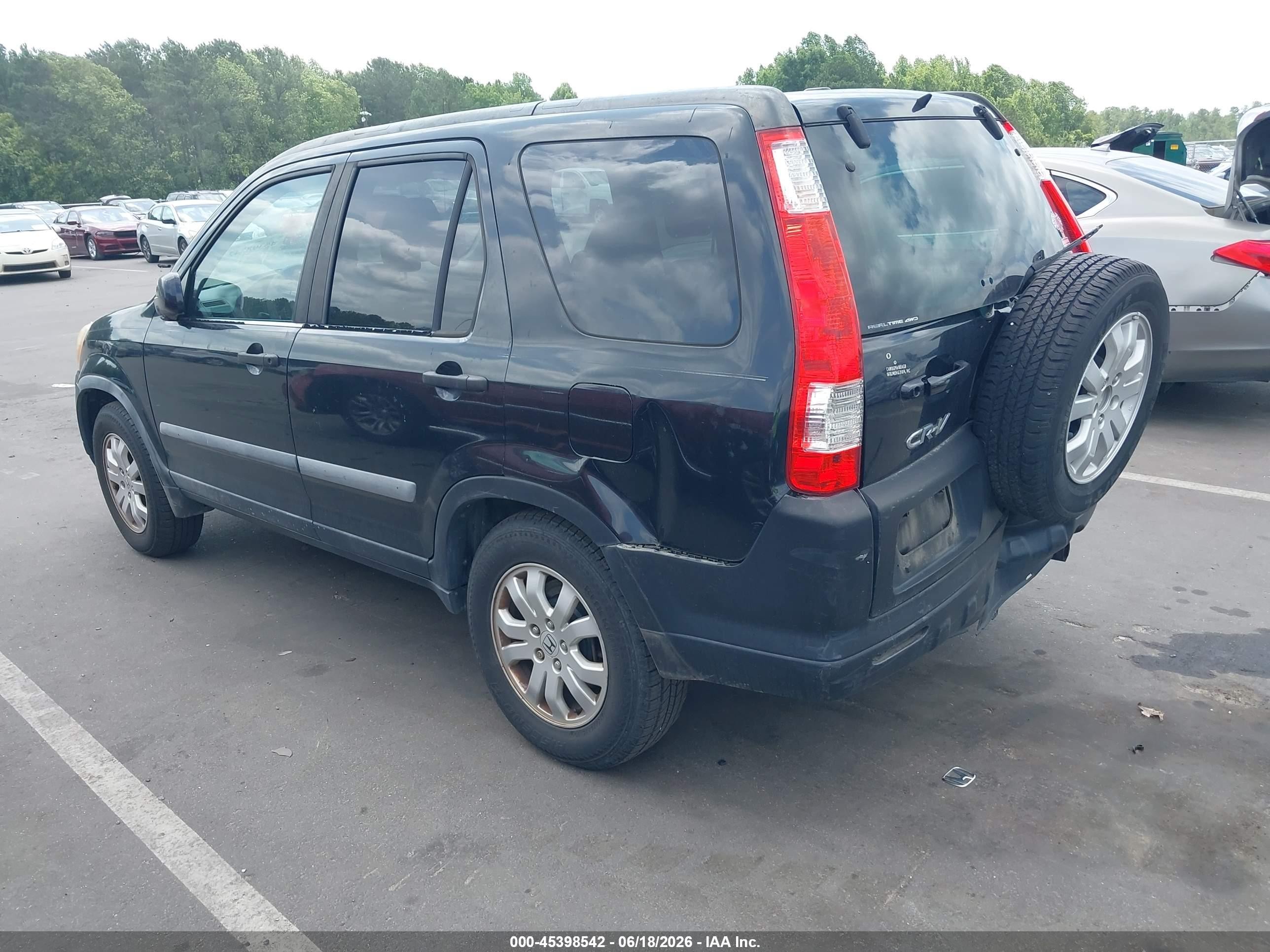 2006 Honda Cr-v Ex Black vin: SHSRD78836U444510