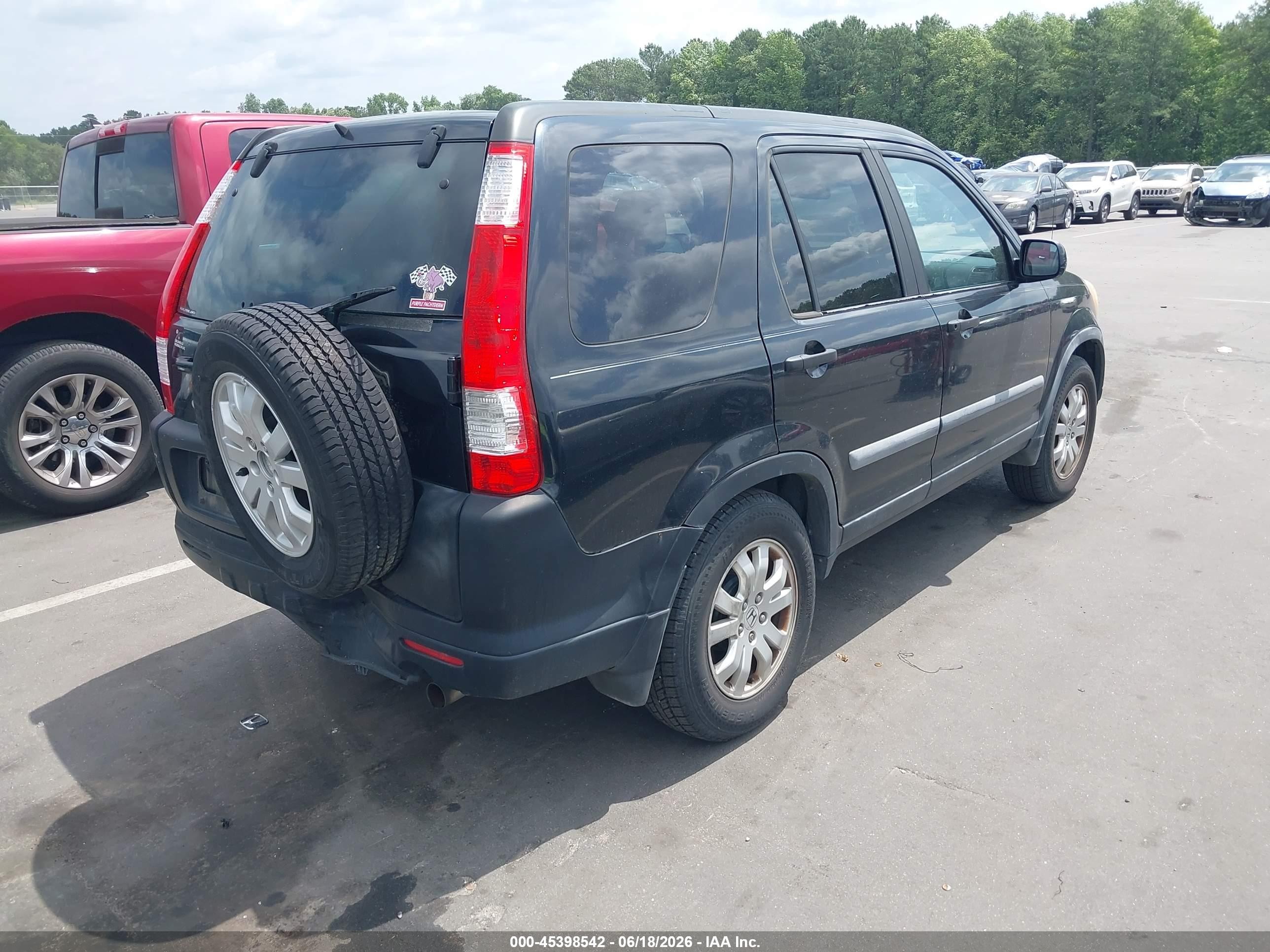 2006 Honda Cr-v Ex Black vin: SHSRD78836U444510