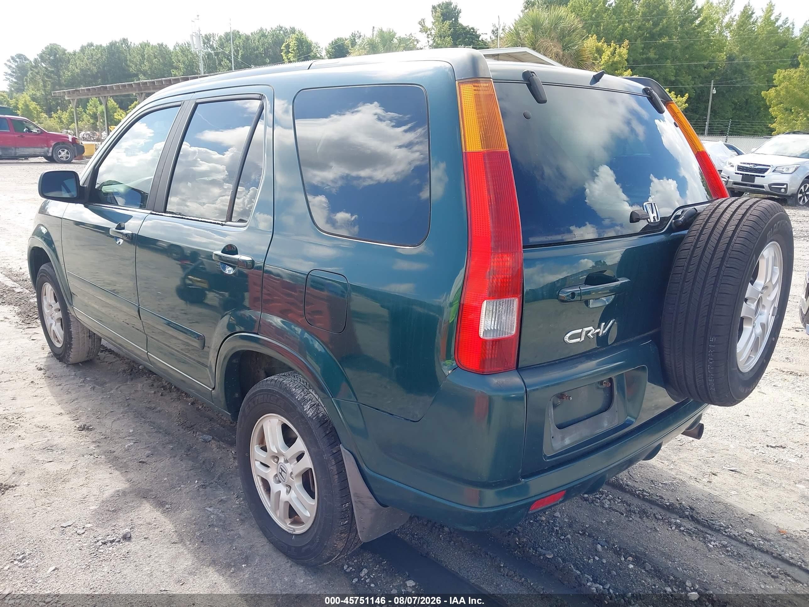 2002 Honda Cr-v Ex Green vin: SHSRD78842U003544