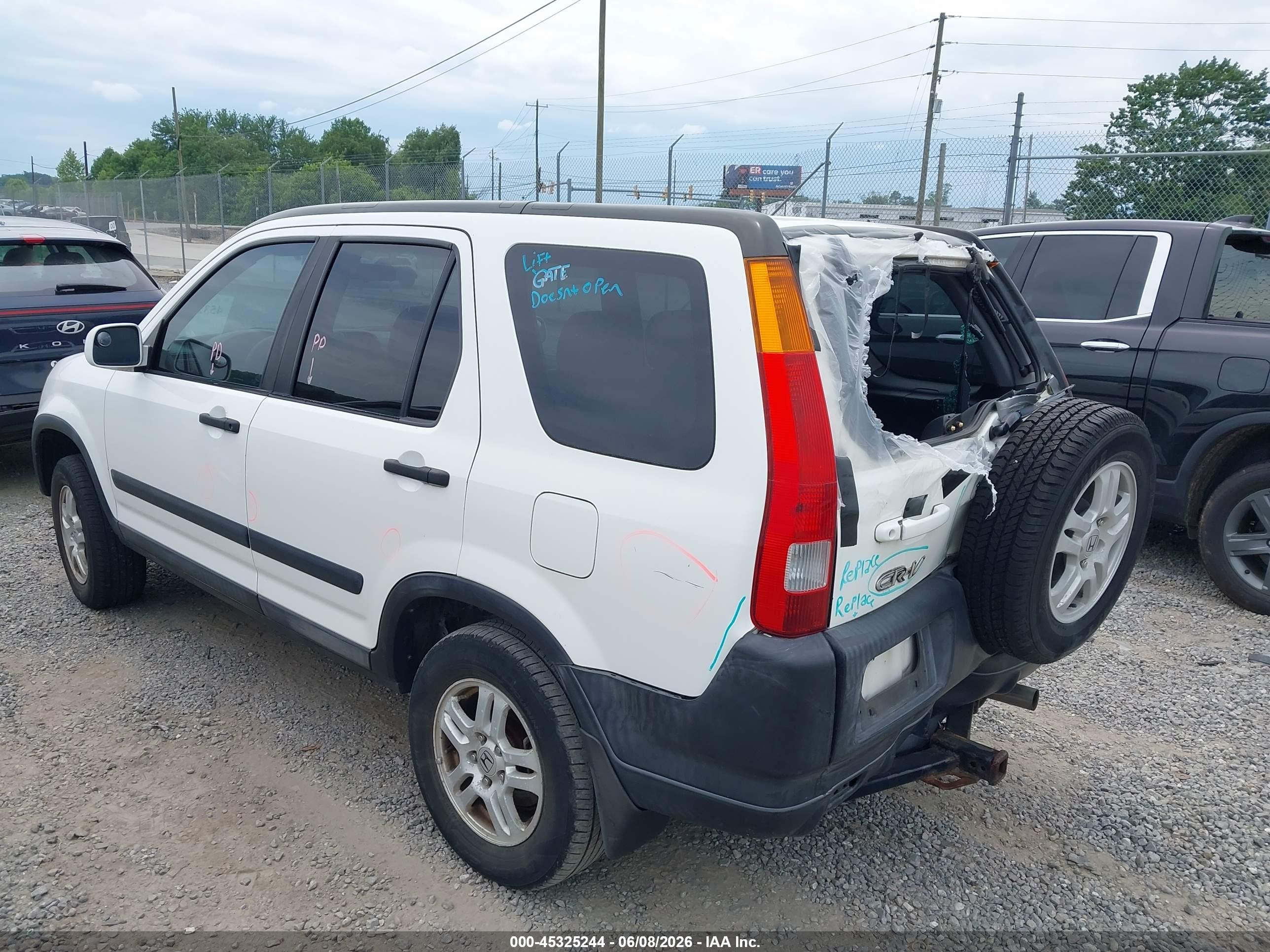 2003 Honda Cr-v Ex White vin: SHSRD78843U111437