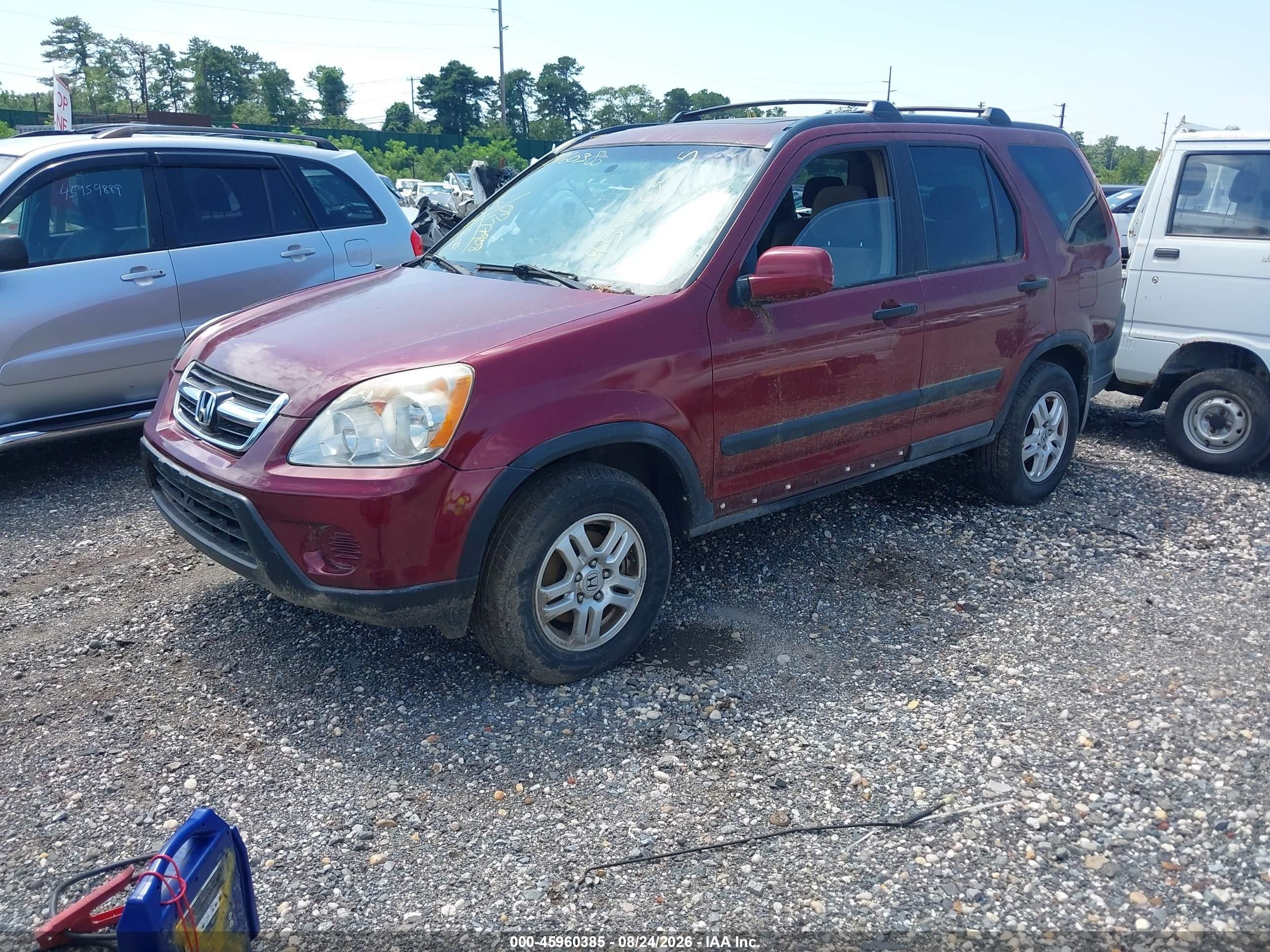 2003 Honda Cr-v Ex Red vin: SHSRD78843U153302