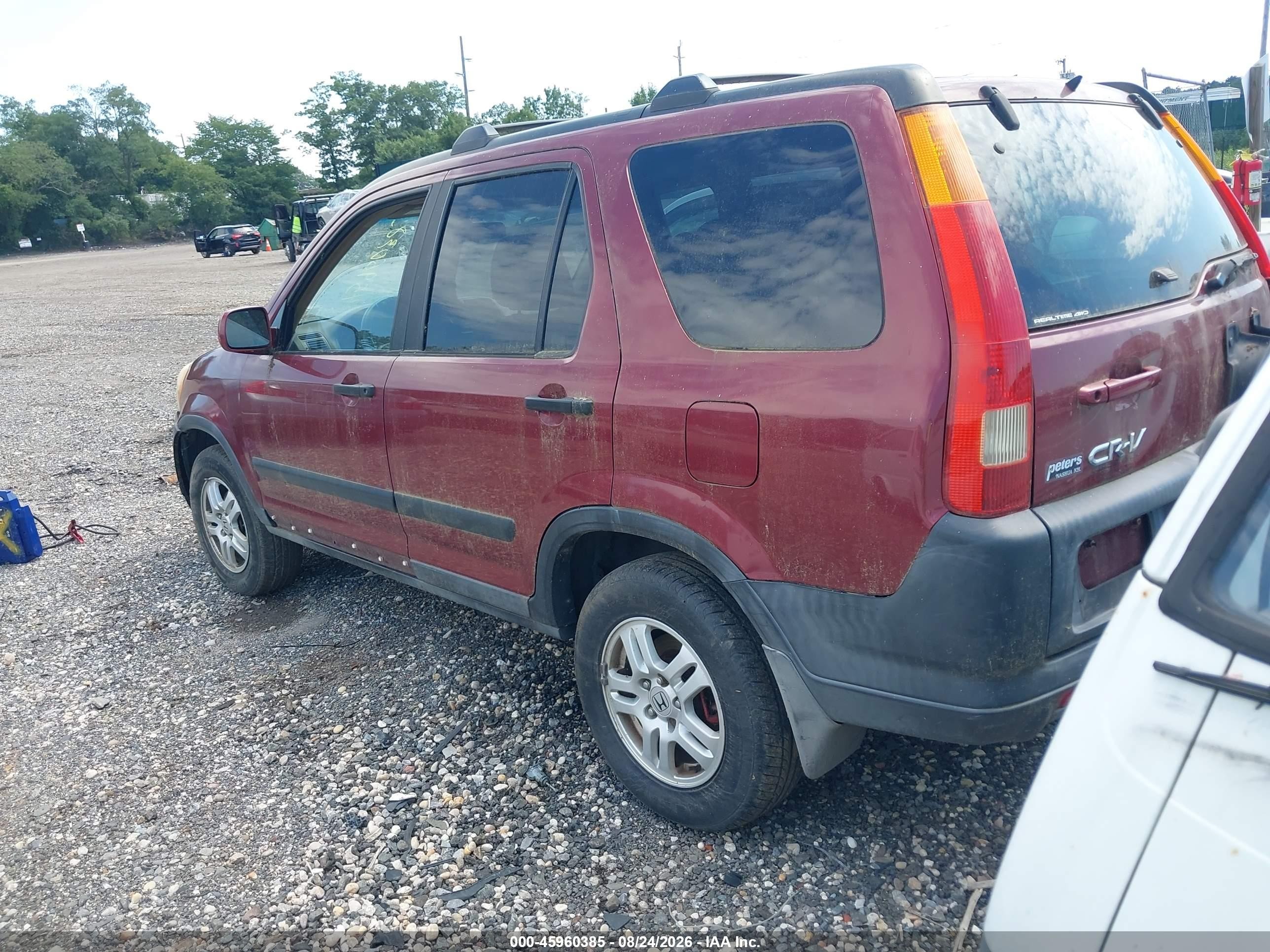 2003 Honda Cr-v Ex Red vin: SHSRD78843U153302