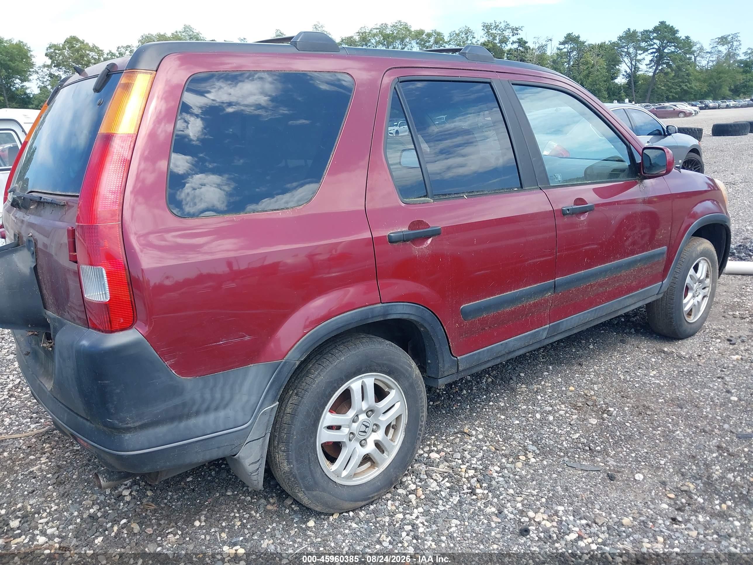2003 Honda Cr-v Ex Red vin: SHSRD78843U153302