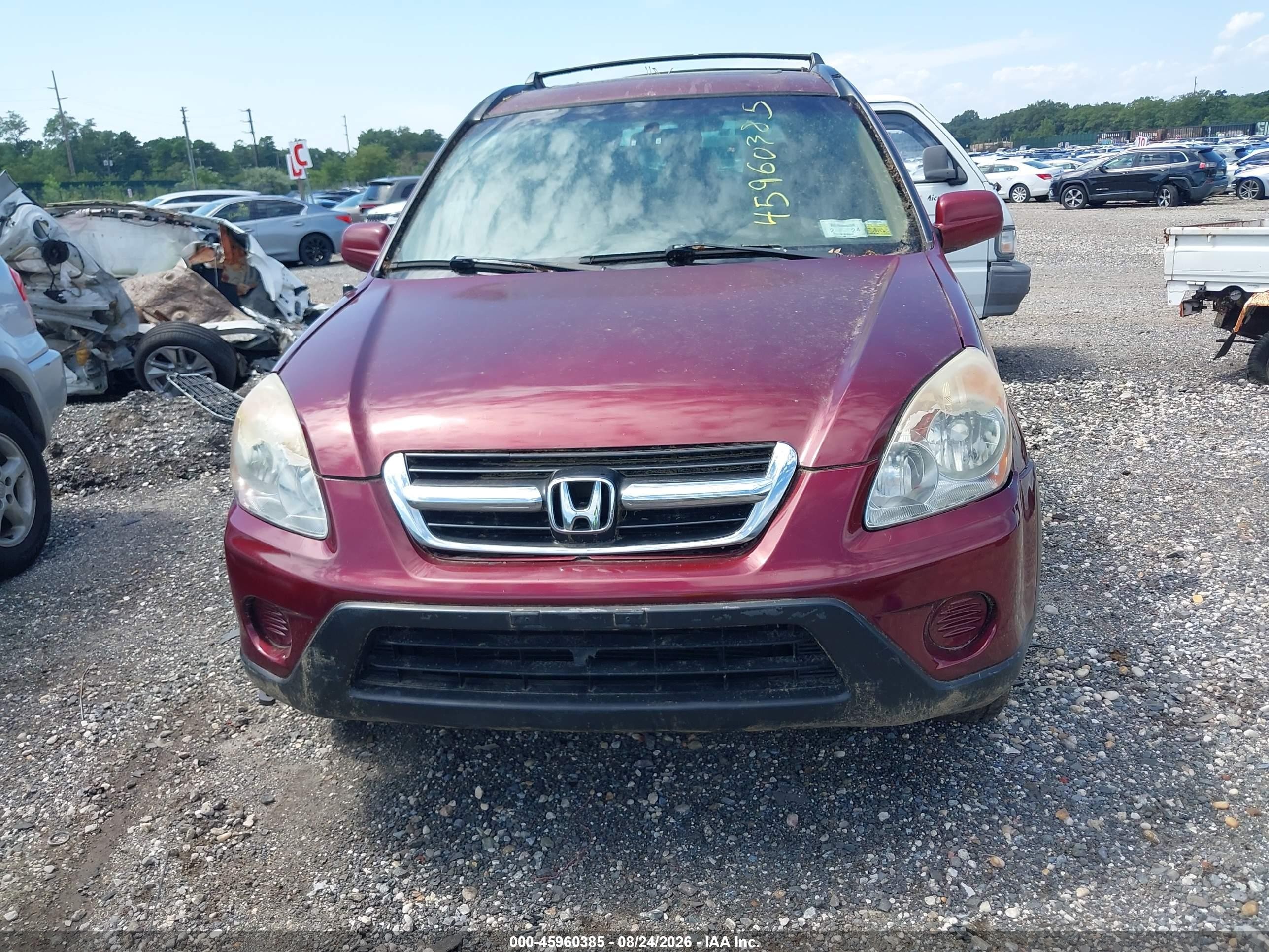 2003 Honda Cr-v Ex Red vin: SHSRD78843U153302