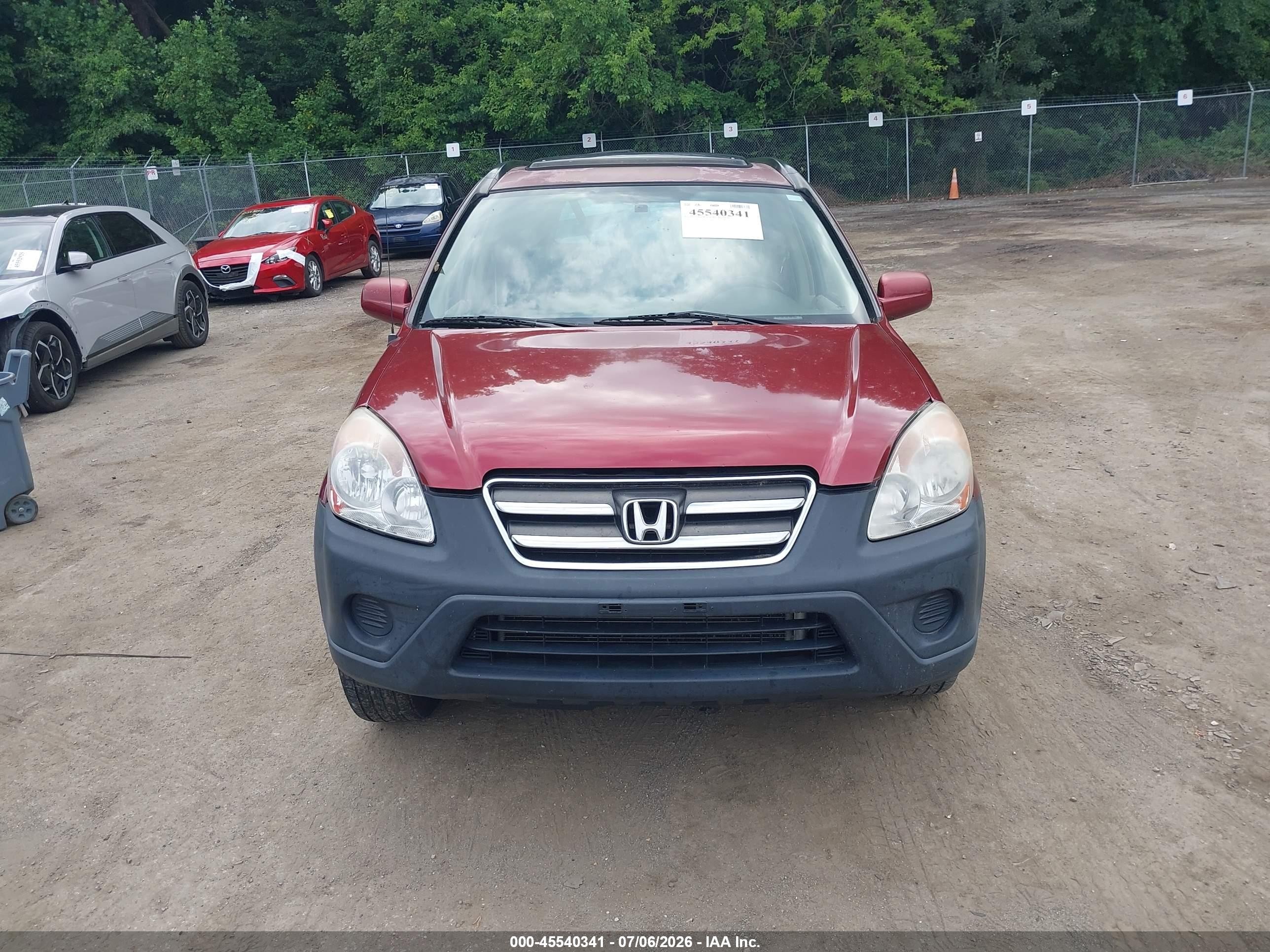 2005 Honda Cr-v Ex Red vin: SHSRD78845U327808