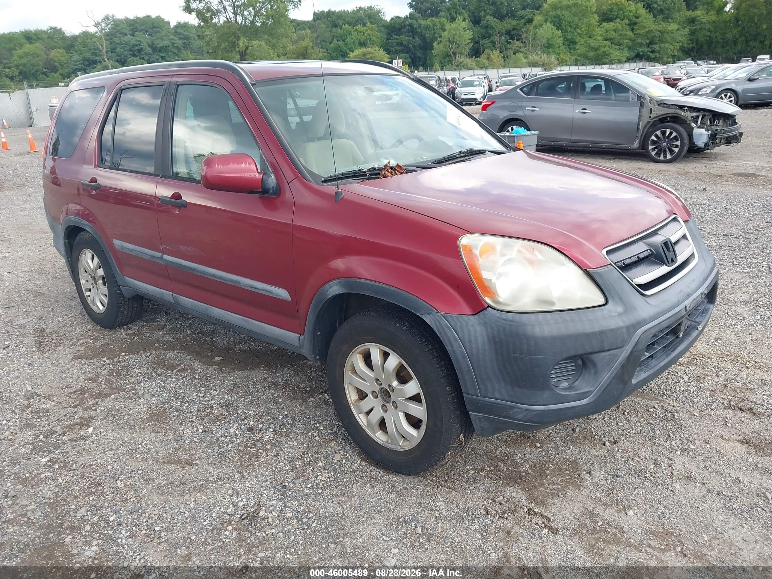 2005 Honda Cr-v Ex Red vin: SHSRD78845U328344