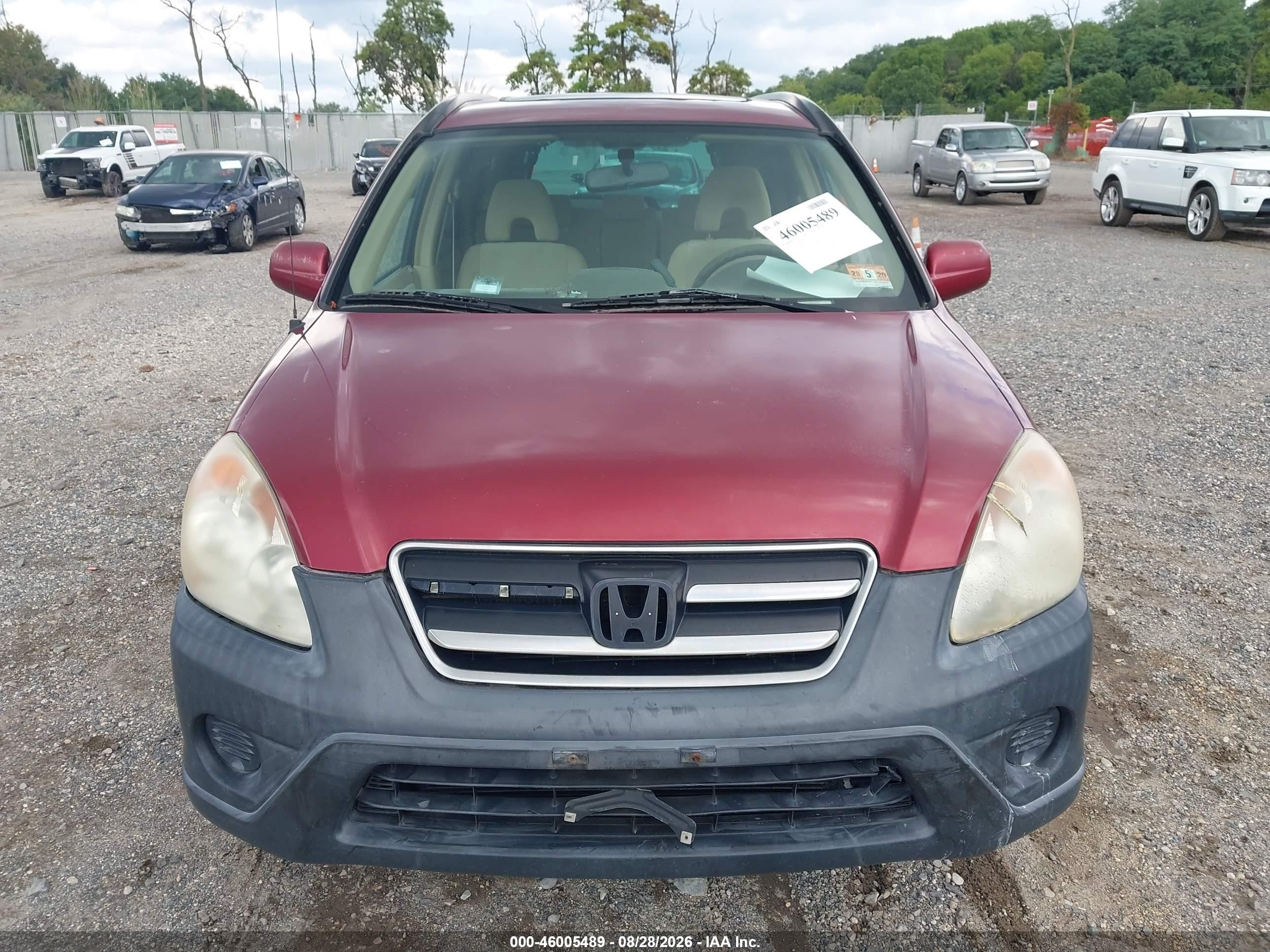 2005 Honda Cr-v Ex Red vin: SHSRD78845U328344