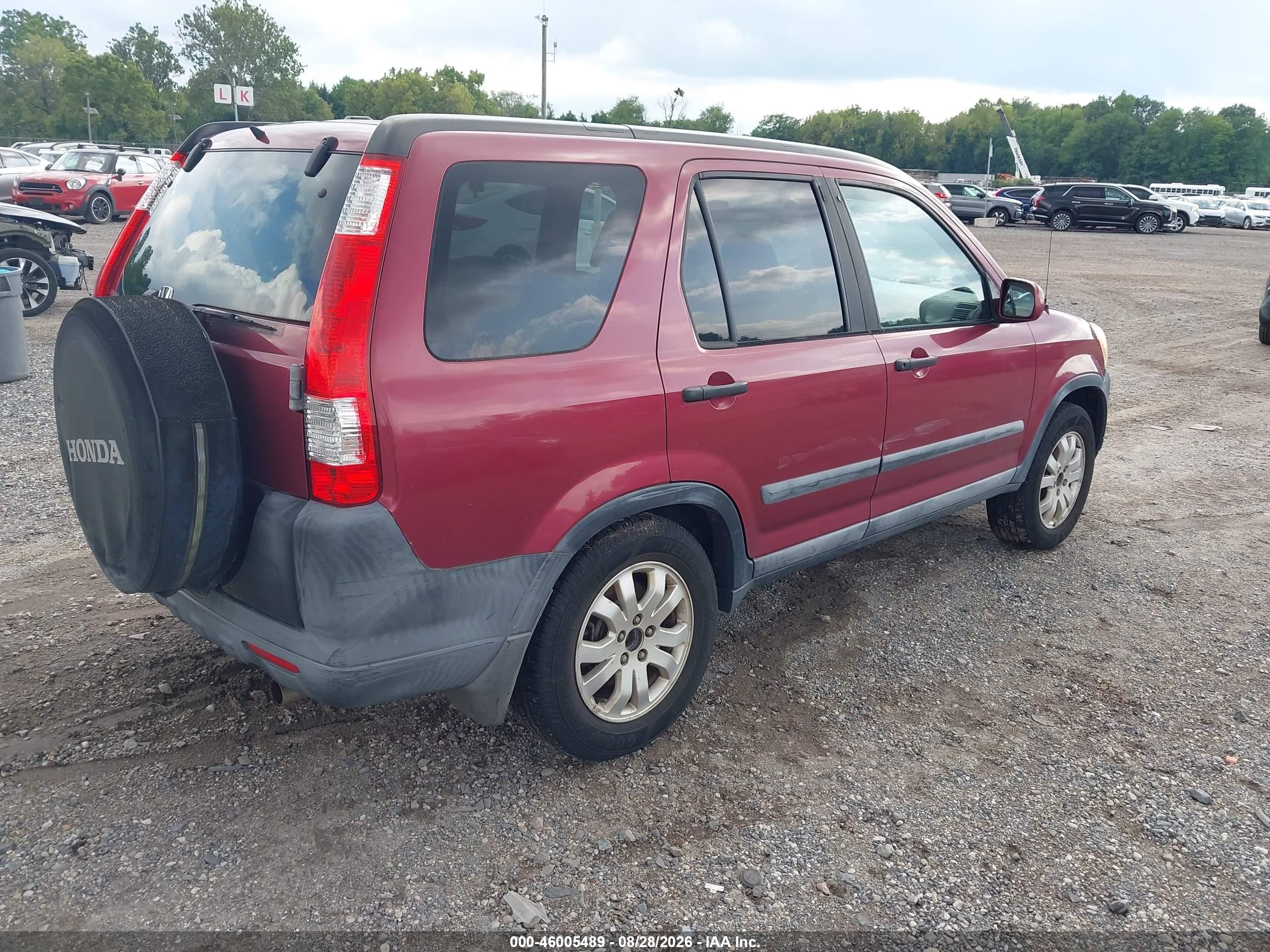 2005 Honda Cr-v Ex Red vin: SHSRD78845U328344