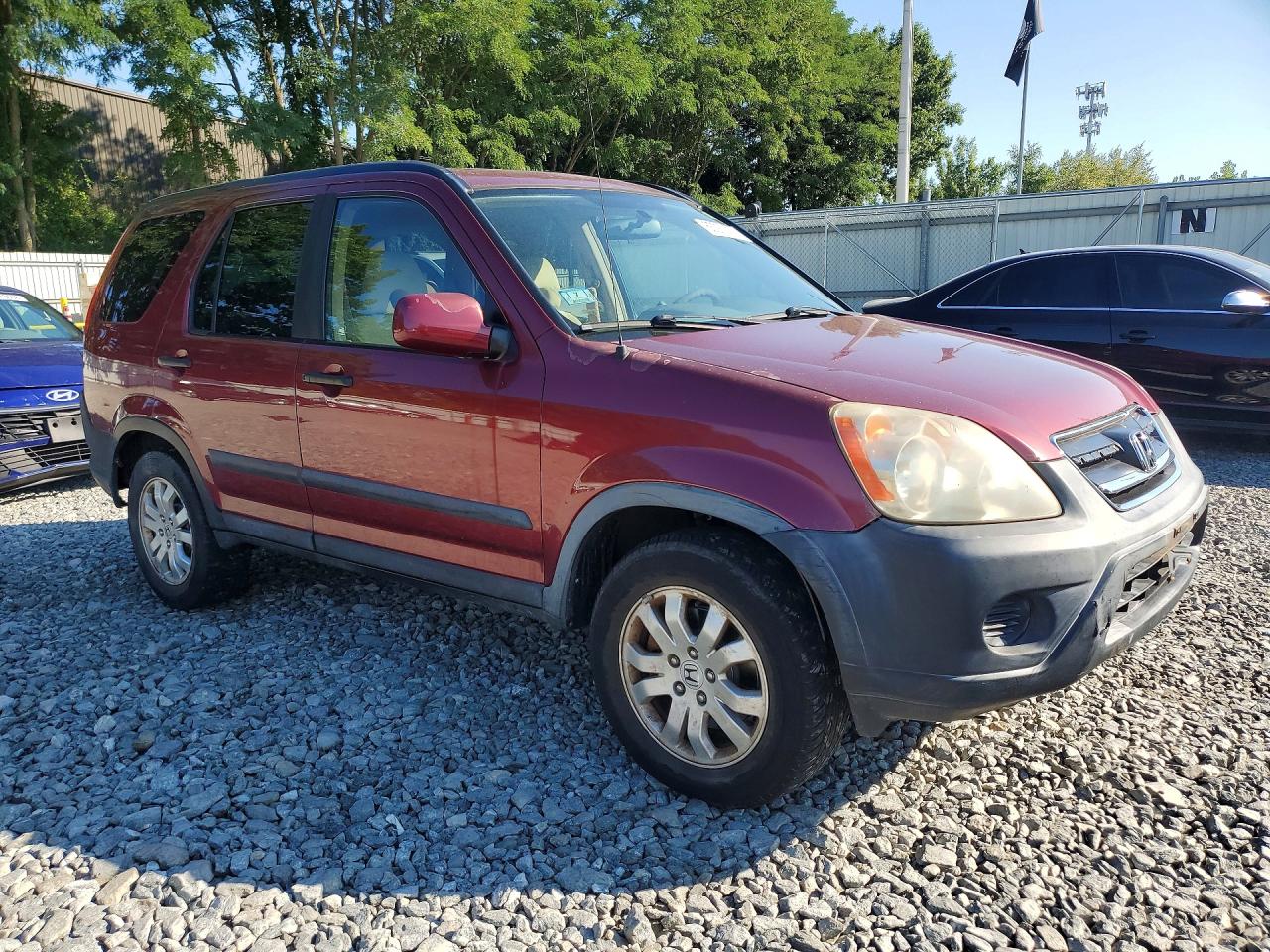 2005 Honda Cr-v Ex Red vin: SHSRD78845U347136