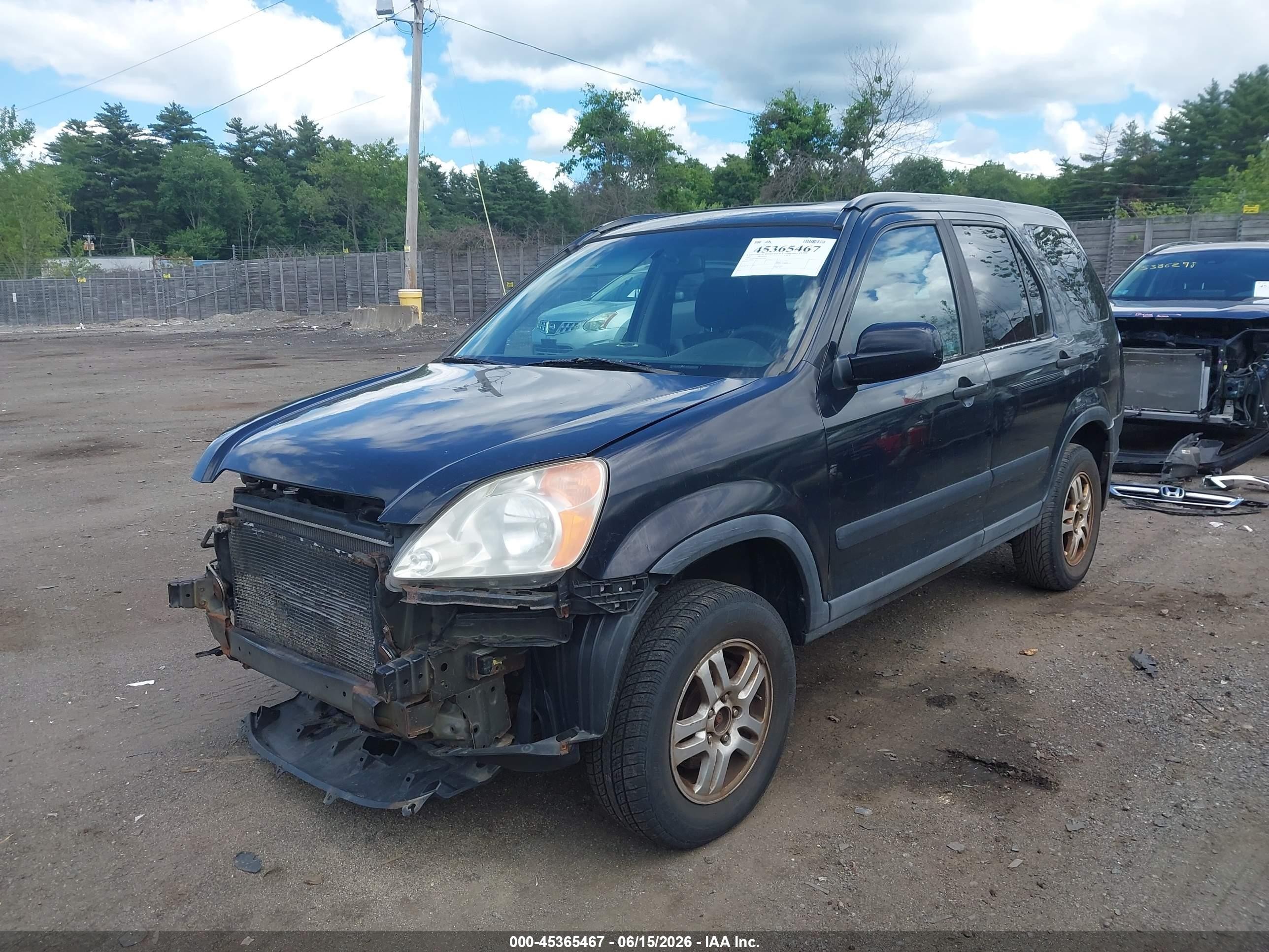 2002 Honda Cr-v Ex Black vin: SHSRD78852U012866