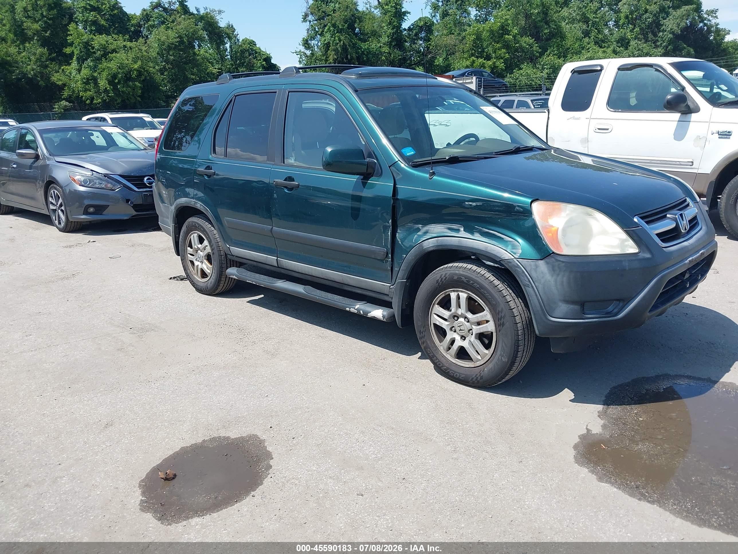 2004 Honda Cr-v Ex Green vin: SHSRD78854U219499