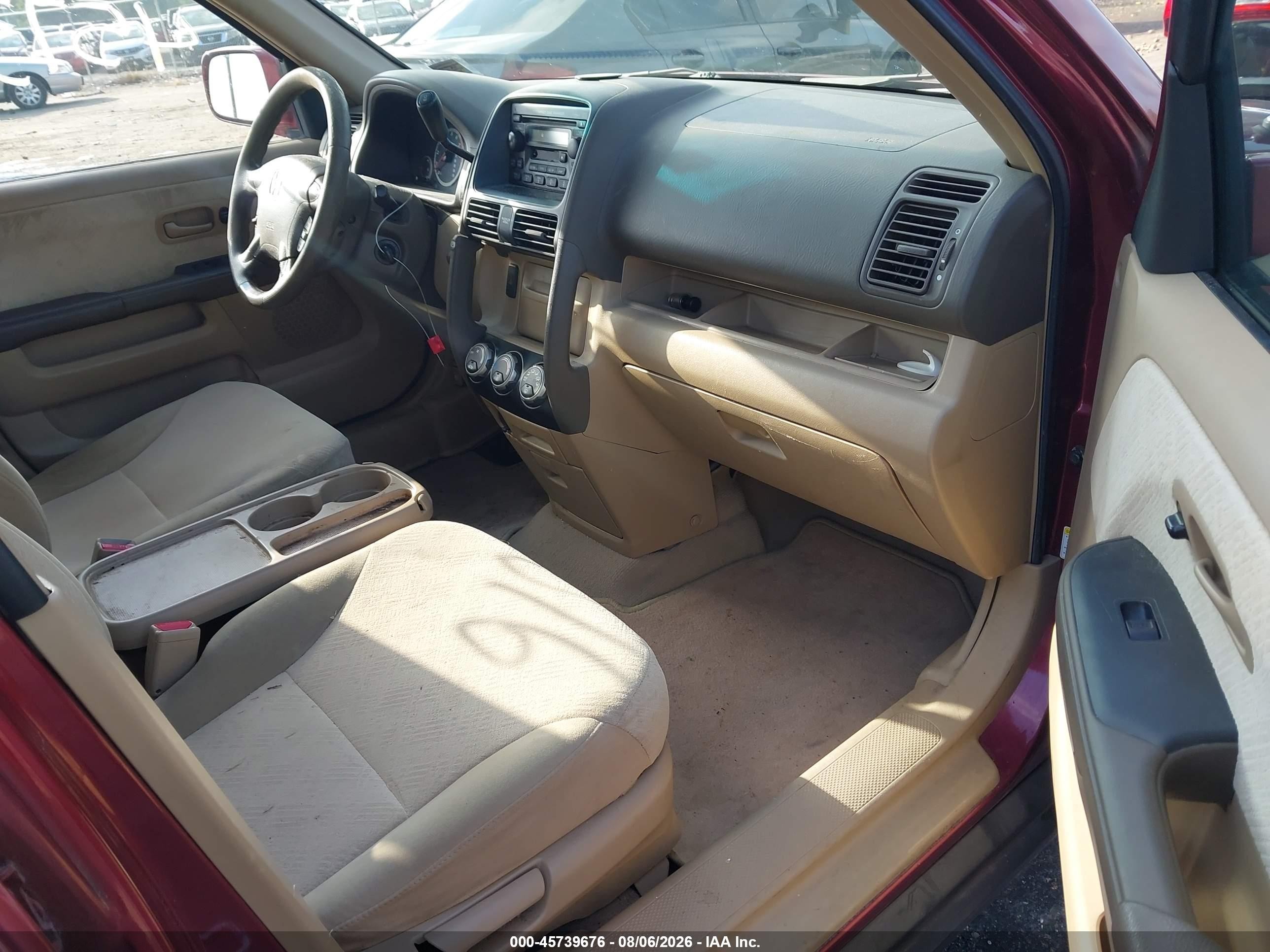 2006 Honda Cr-v Ex Burgundy vin: SHSRD78856U436697