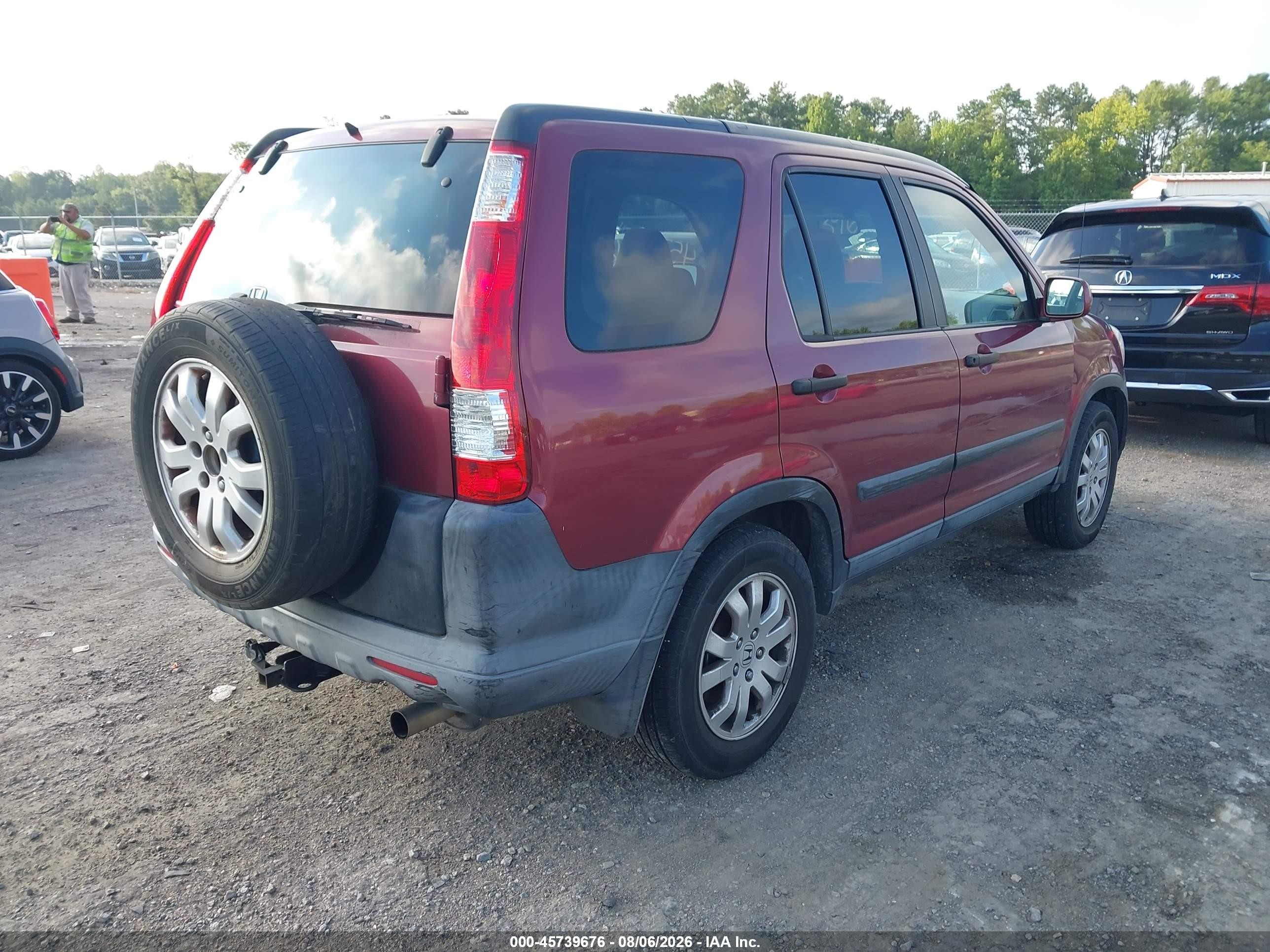 2006 Honda Cr-v Ex Burgundy vin: SHSRD78856U436697