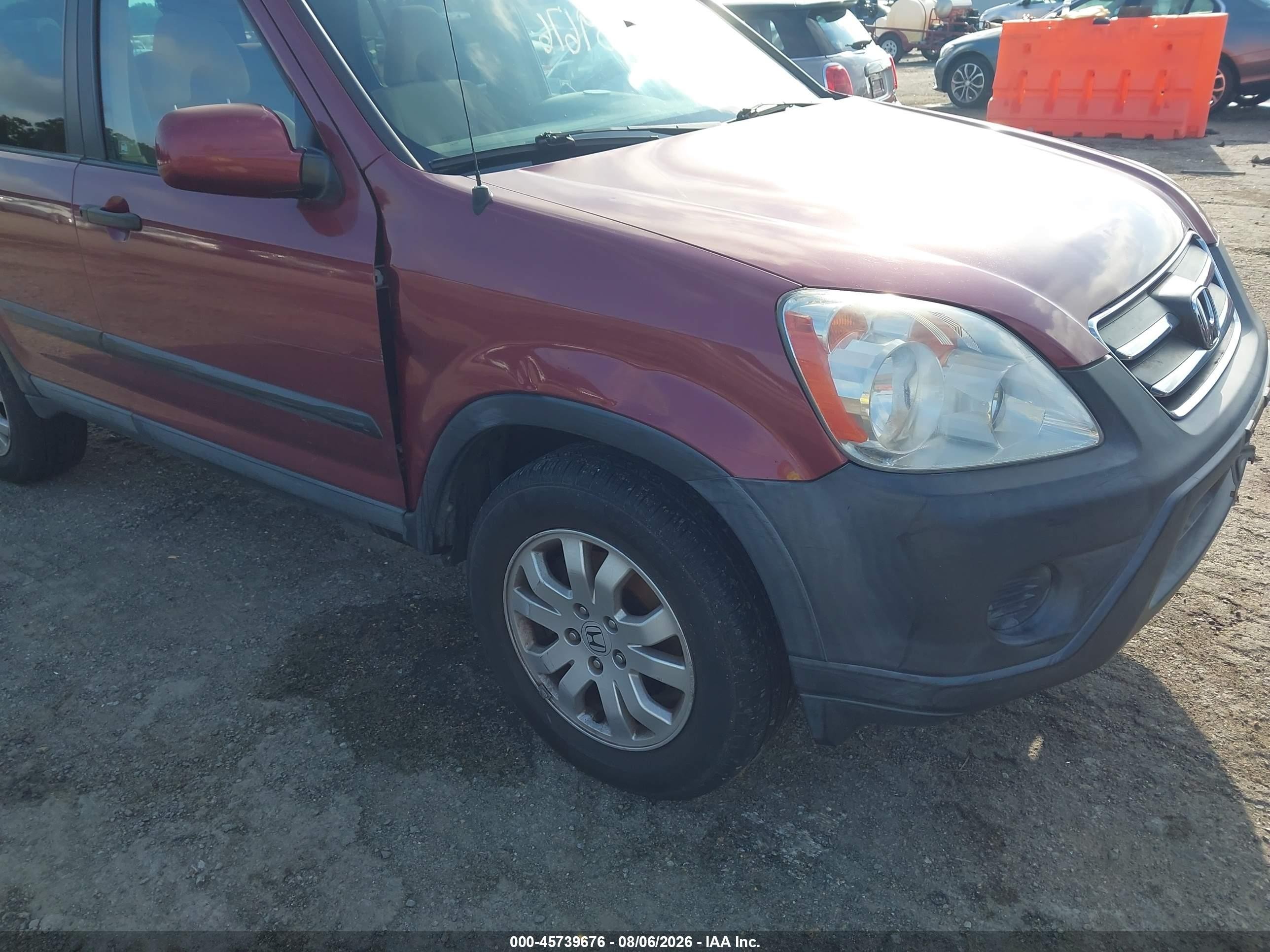 2006 Honda Cr-v Ex Burgundy vin: SHSRD78856U436697