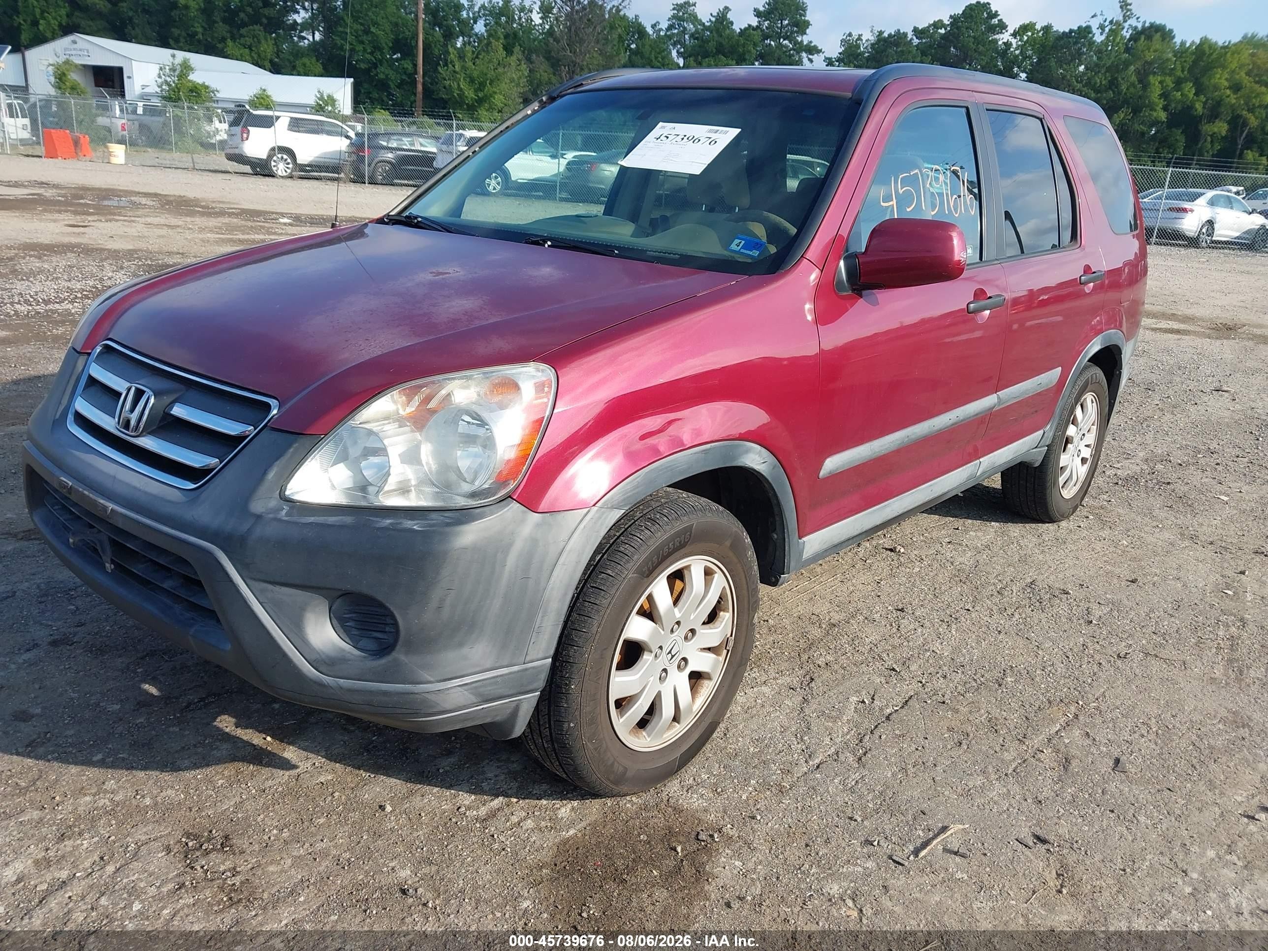 2006 Honda Cr-v Ex Burgundy vin: SHSRD78856U436697