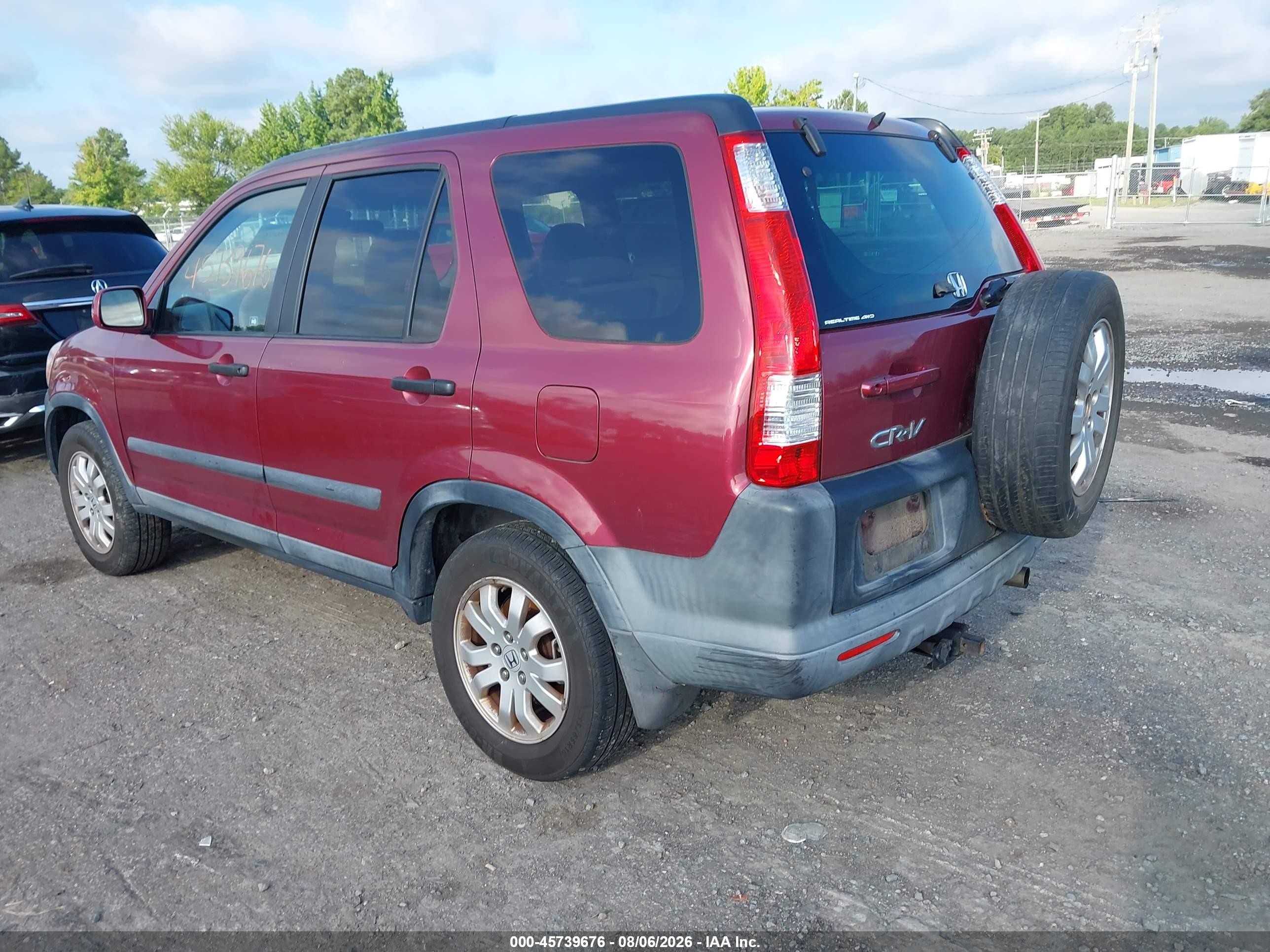 2006 Honda Cr-v Ex Burgundy vin: SHSRD78856U436697