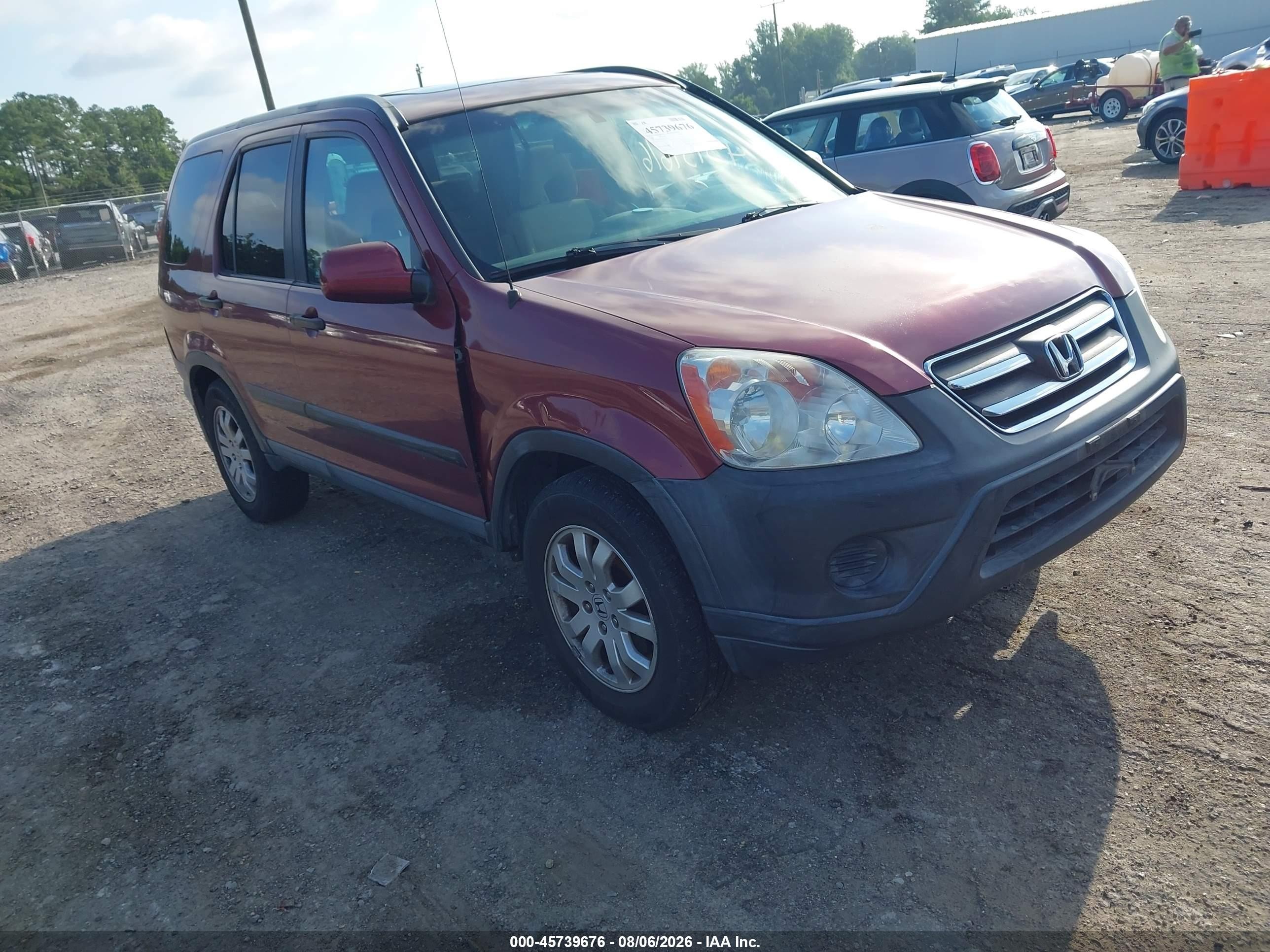 2006 Honda Cr-v Ex Burgundy vin: SHSRD78856U436697