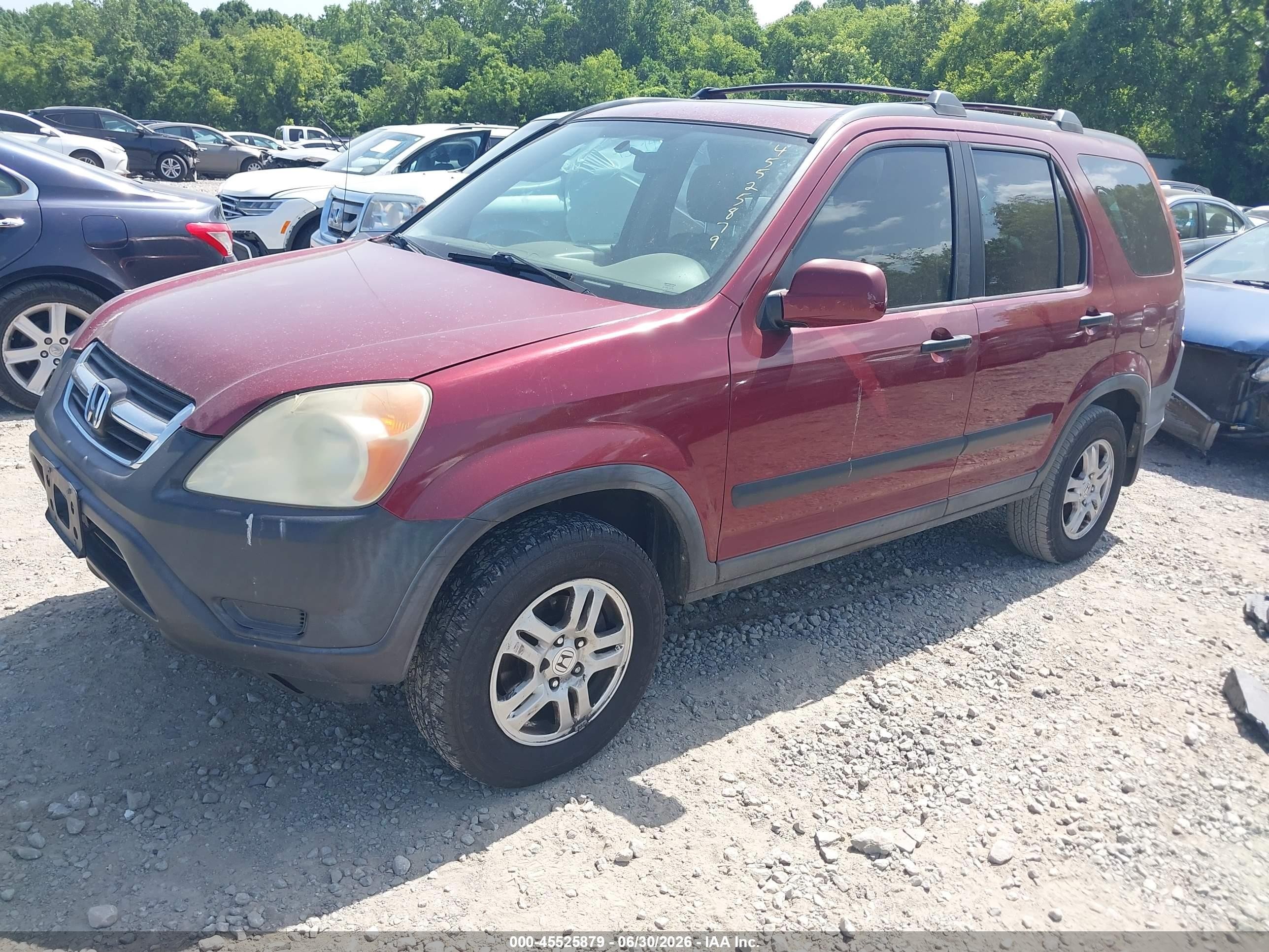 2004 Honda Cr-v Ex Burgundy vin: SHSRD78864U254150
