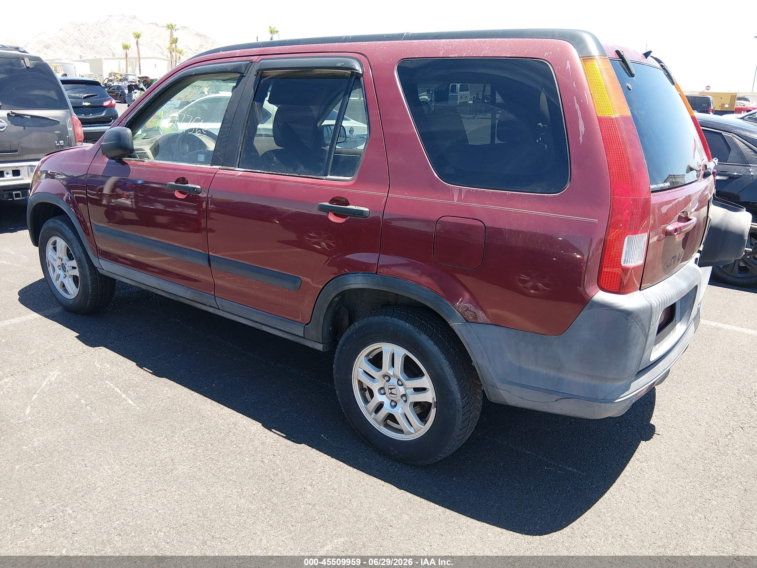 2002 Honda Cr-v Ex Burgundy vin: SHSRD78872U003974