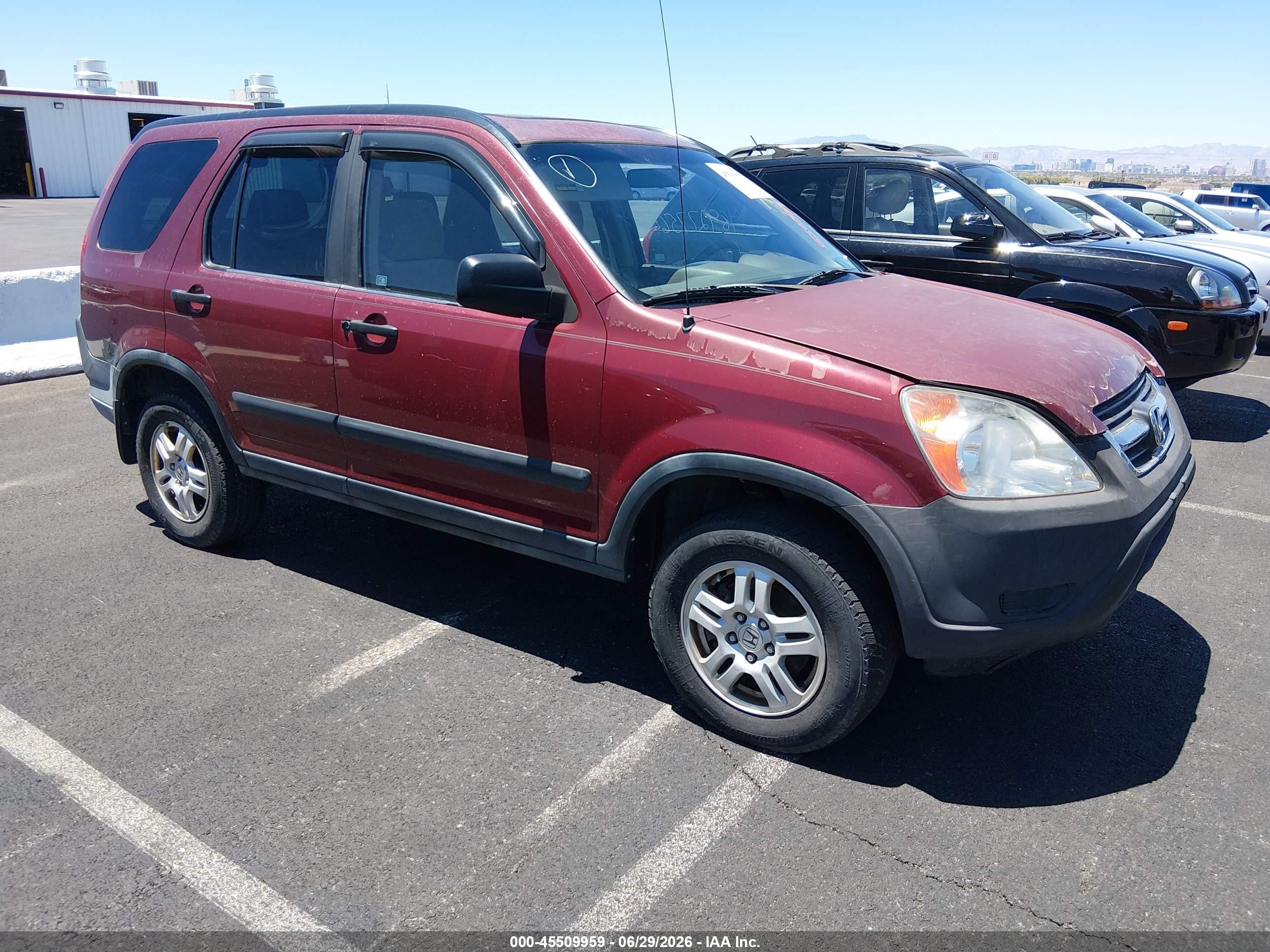 2002 Honda Cr-v Ex Burgundy vin: SHSRD78872U003974
