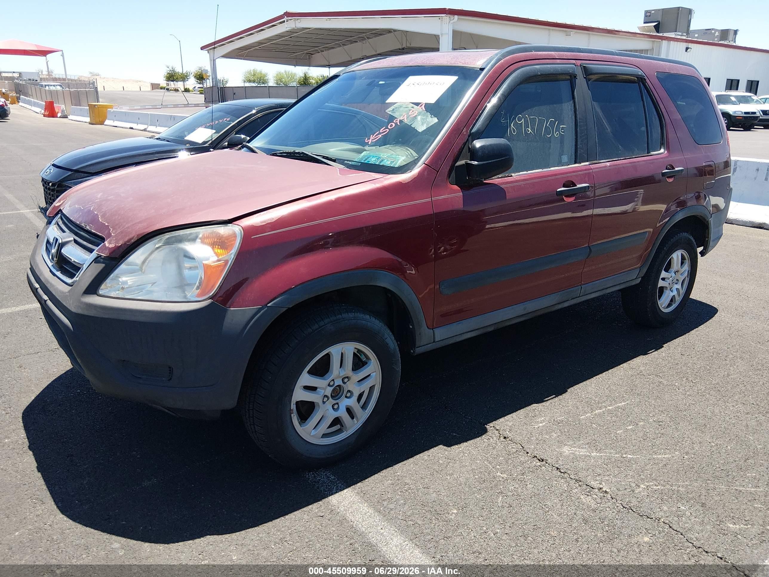 2002 Honda Cr-v Ex Burgundy vin: SHSRD78872U003974