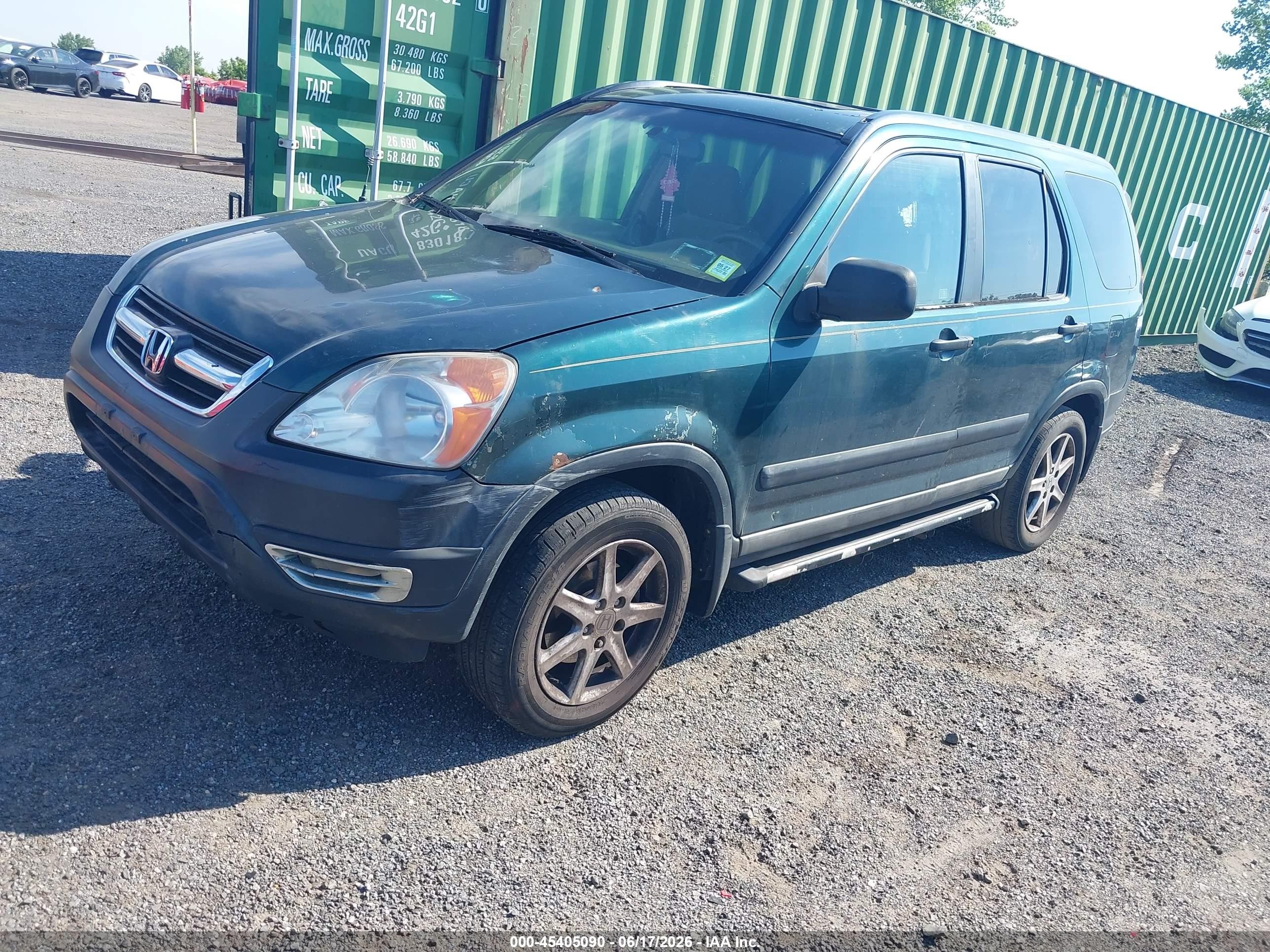 2003 Honda Cr-v Ex Зеленый vin: SHSRD78873U102411