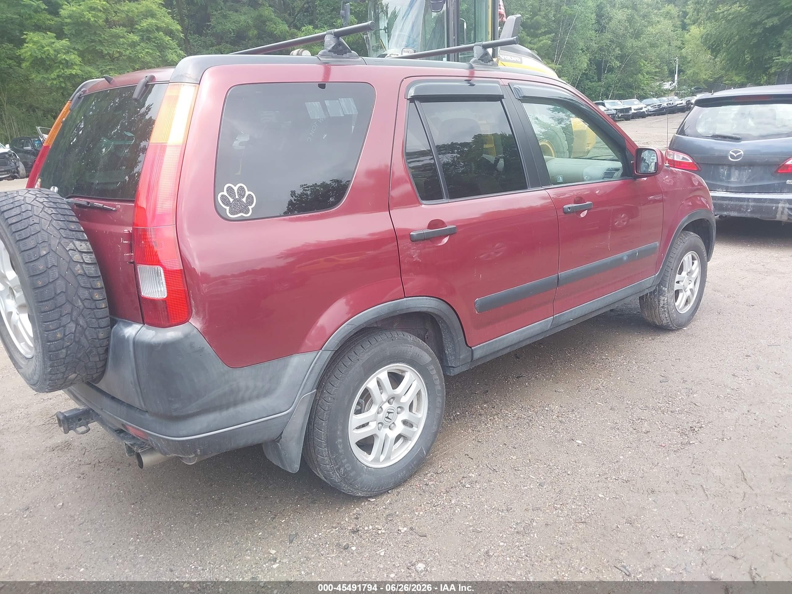 2003 Honda Cr-v Ex Maroon vin: SHSRD78873U111688