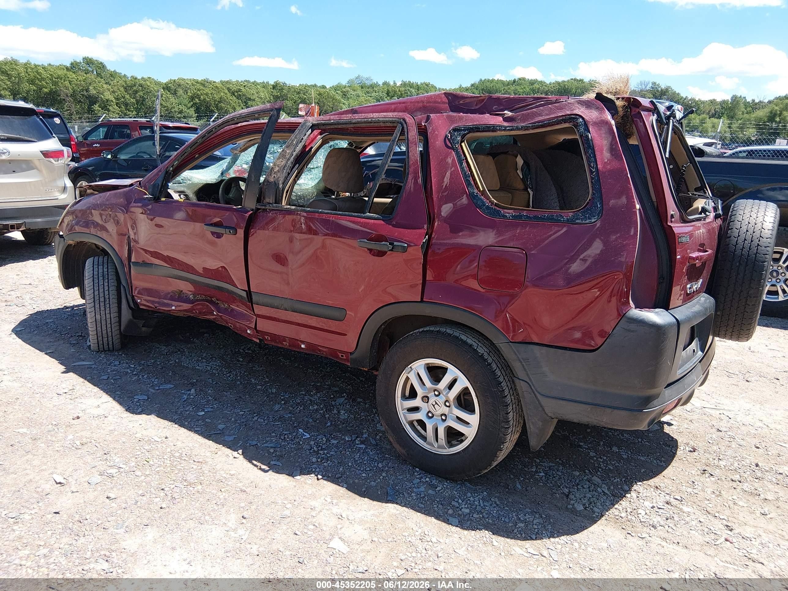 2004 Honda Cr-v Ex Maroon vin: SHSRD78874U254898