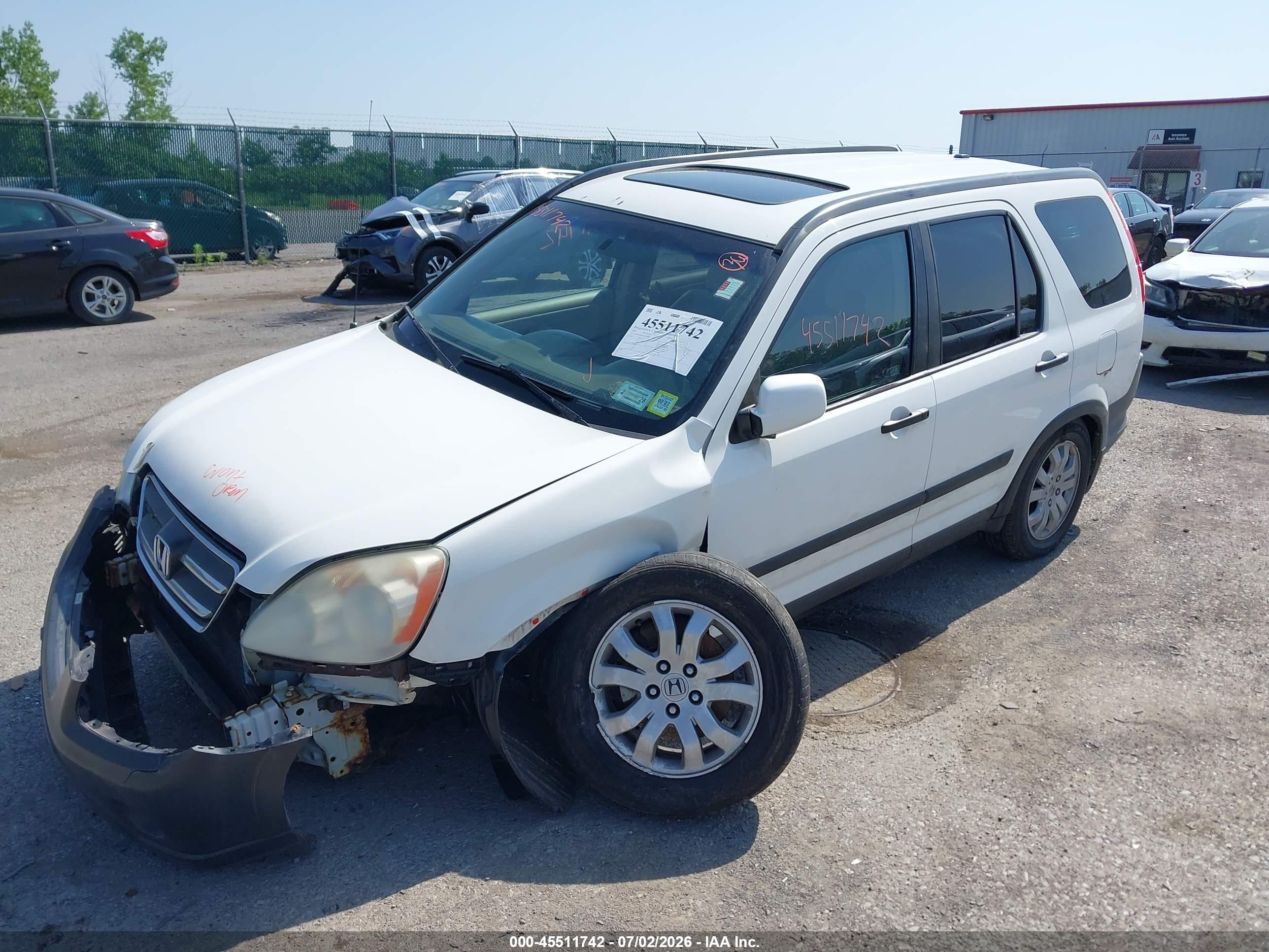 2005 Honda Cr-v Ex White vin: SHSRD78875U321906