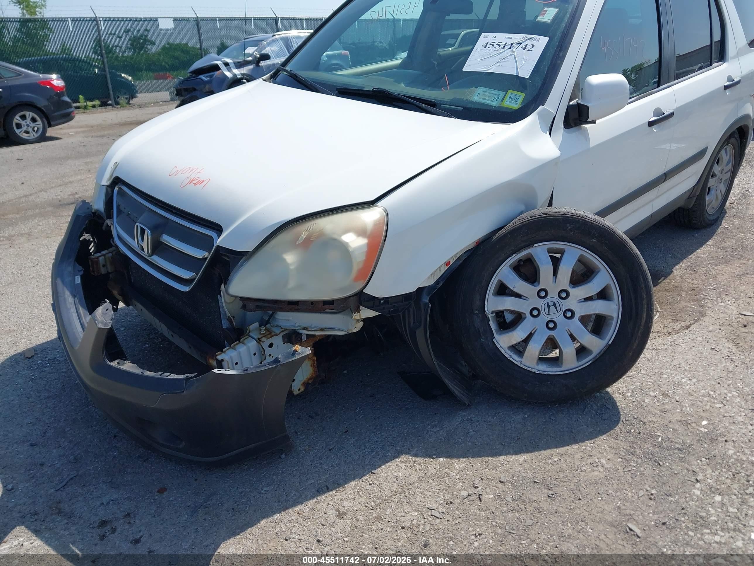 2005 Honda Cr-v Ex White vin: SHSRD78875U321906